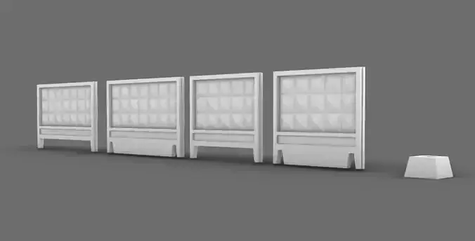 Type 6 soviet industrial concrete fence PO-2 3D print model