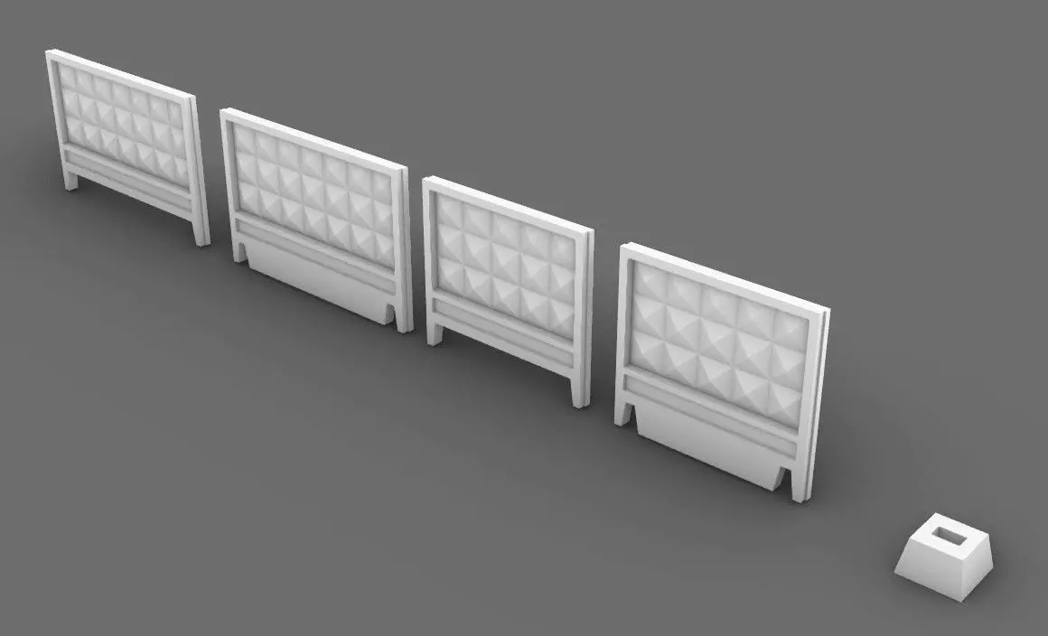 Type 6 soviet industrial concrete fence PO-2 3D print model 3D print model_1