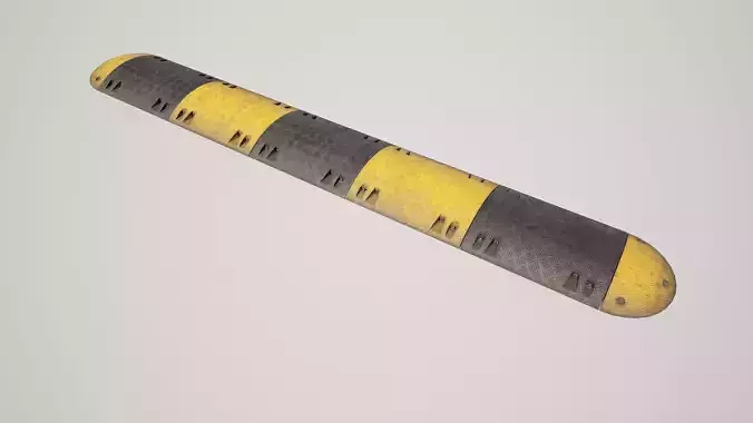 Speed Bump Curb Low-poly 3D model