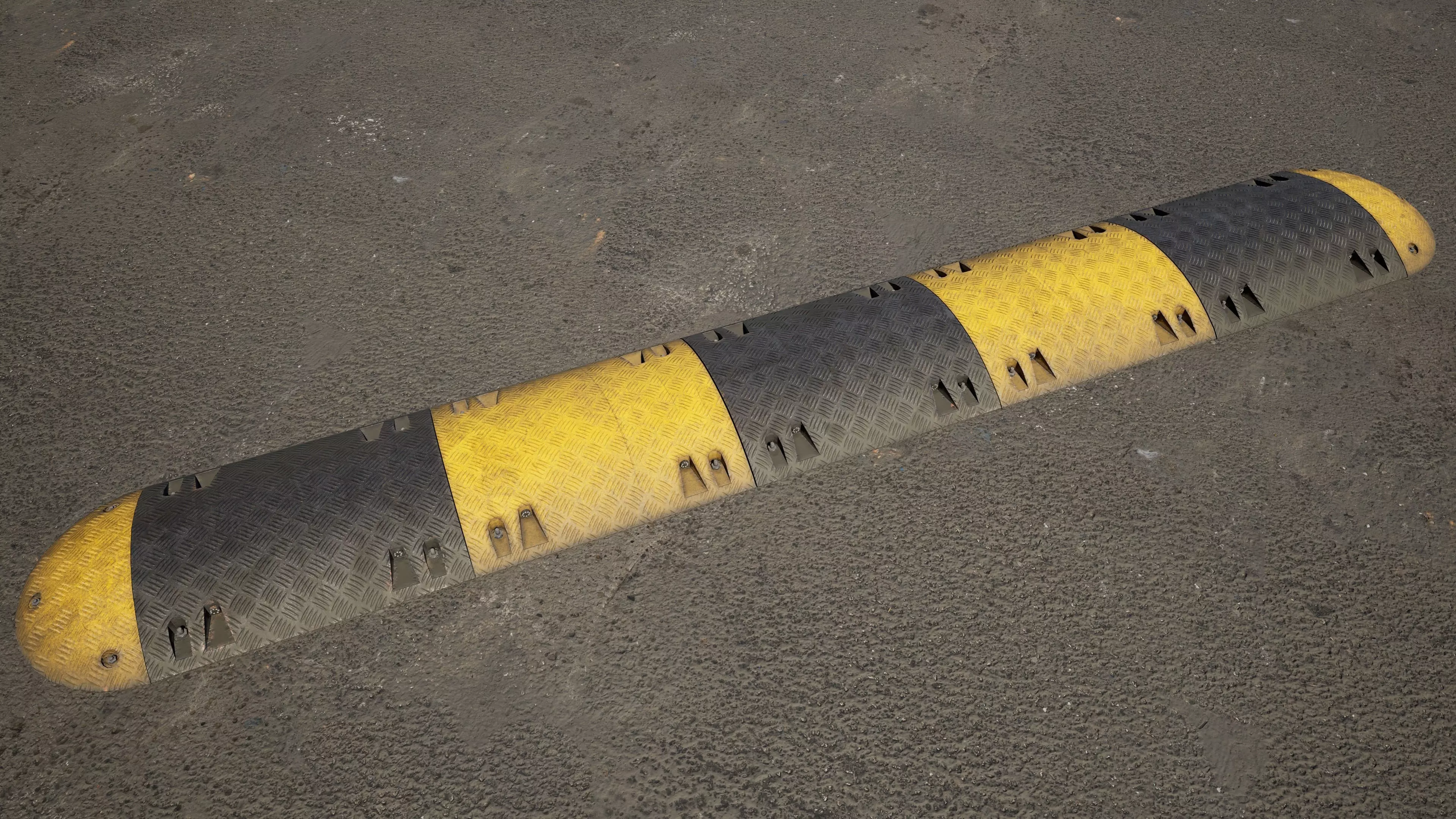 Speed Bump Curb Low-poly 3D model_3