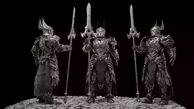 3D Character Silver Guardian Low-Poly 