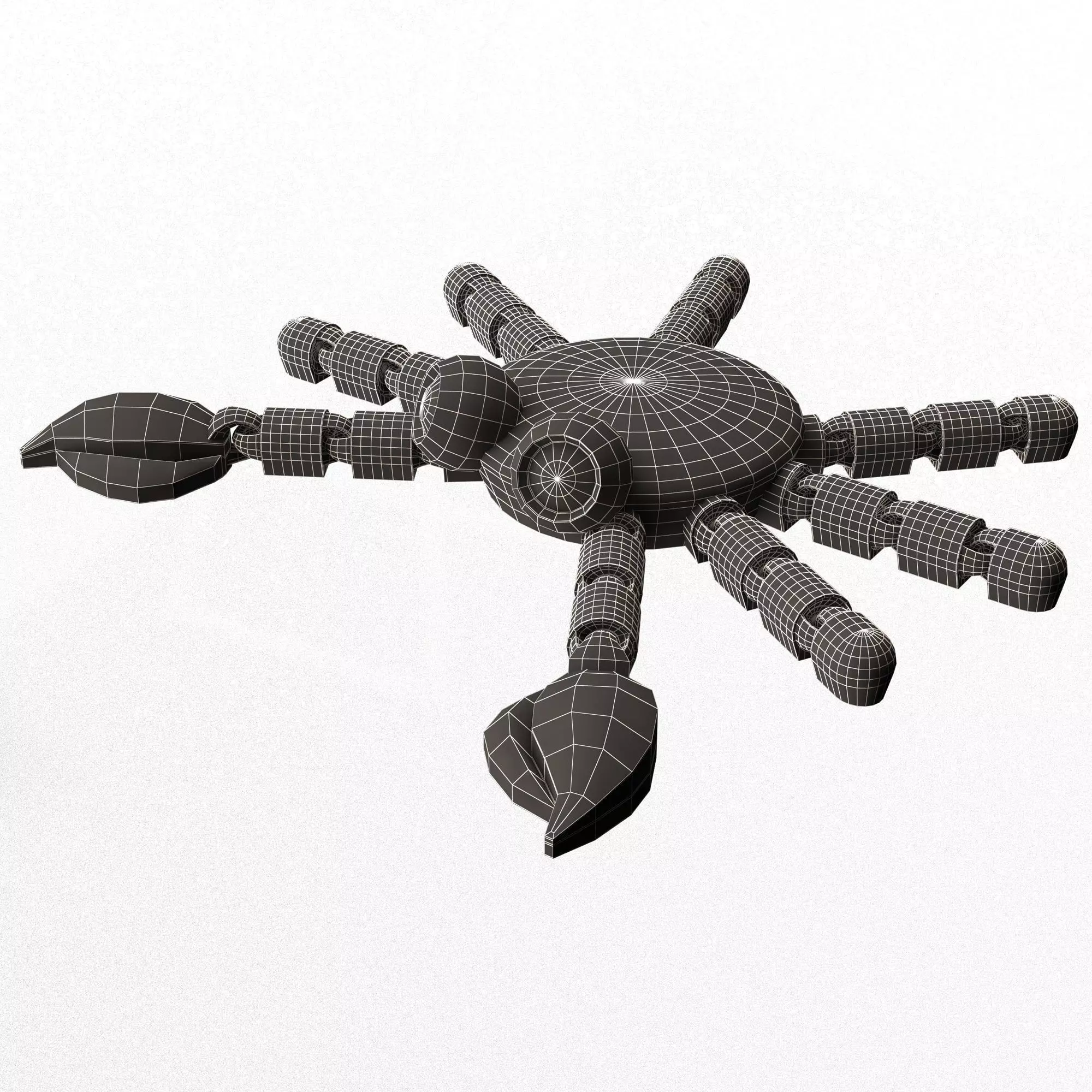 Crab 01 Cute Flexi Articulated Skeleton 3D print model_13