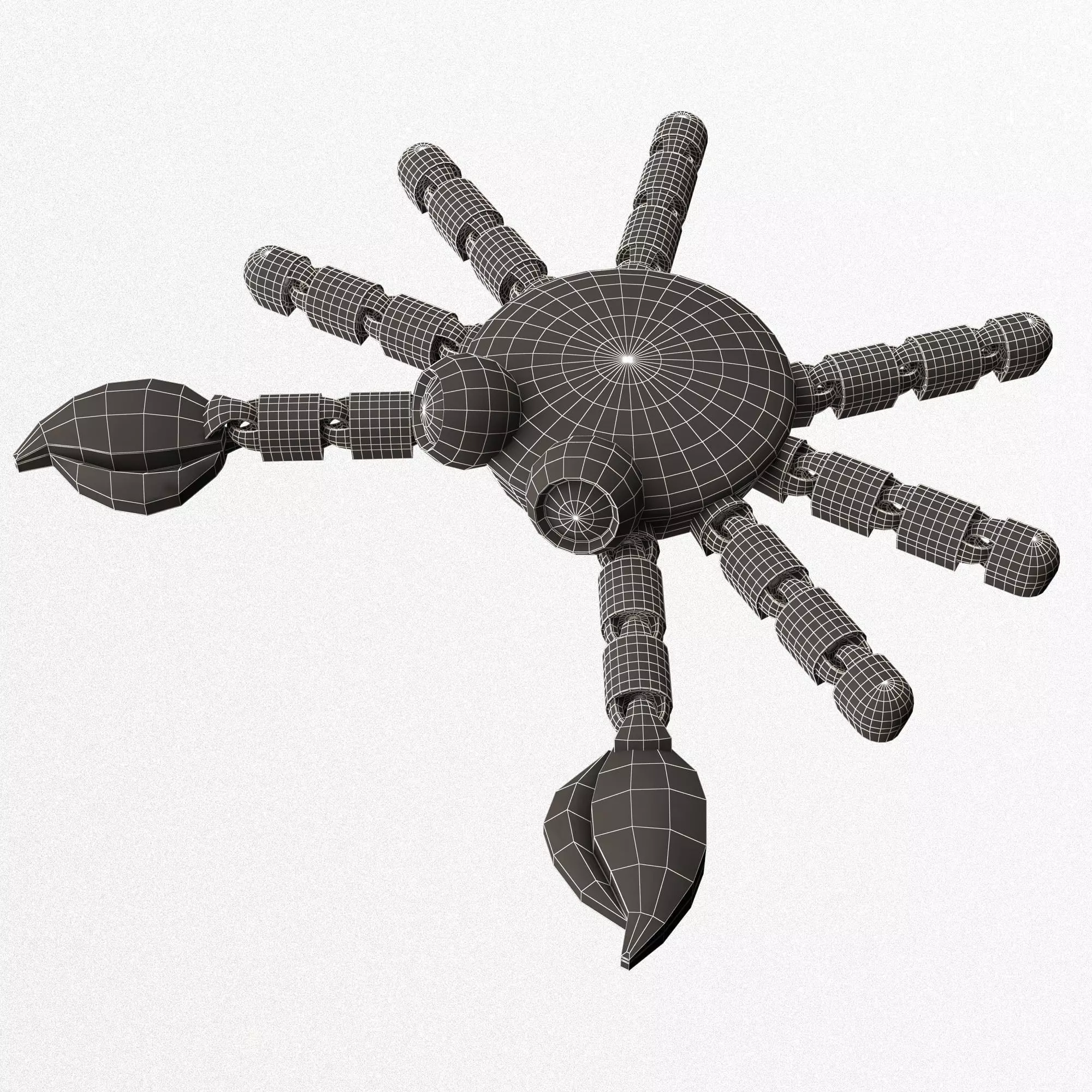 Crab 01 Cute Flexi Articulated Skeleton 3D print model_15