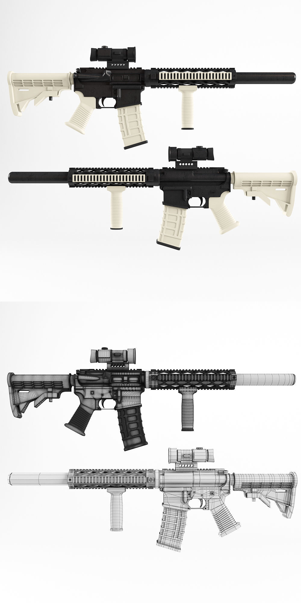 M4 Spikes modified 3D model_2