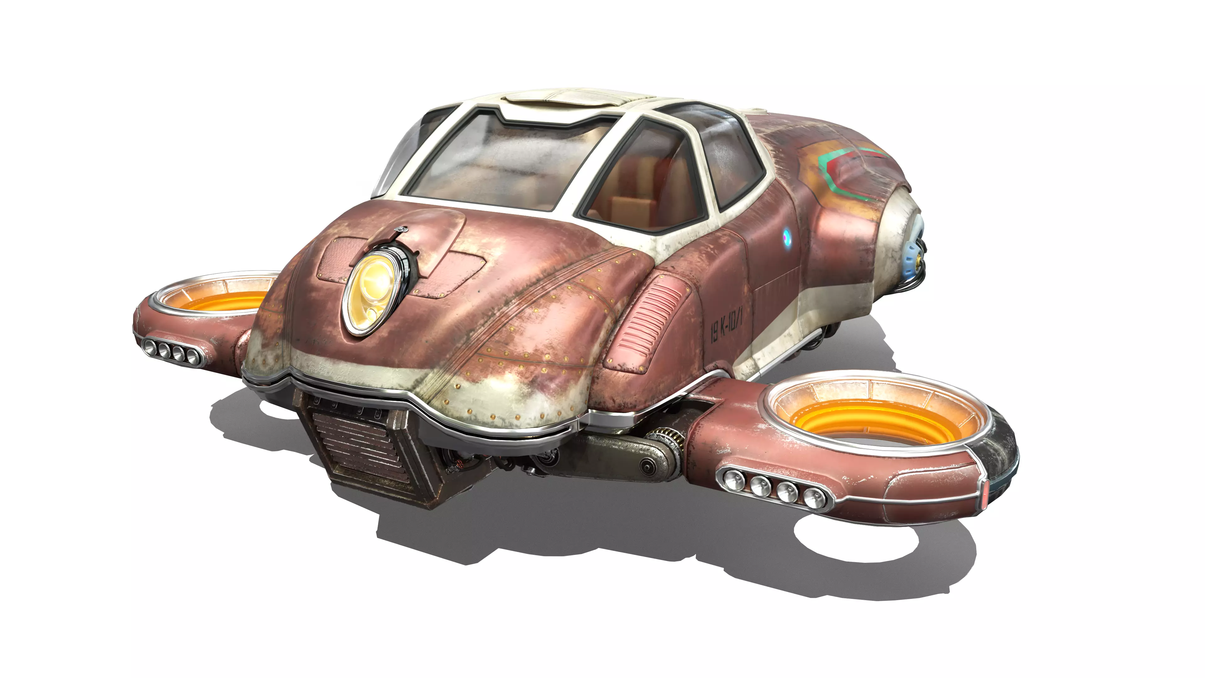 Sci-Fi Flying Machine 3D model_0