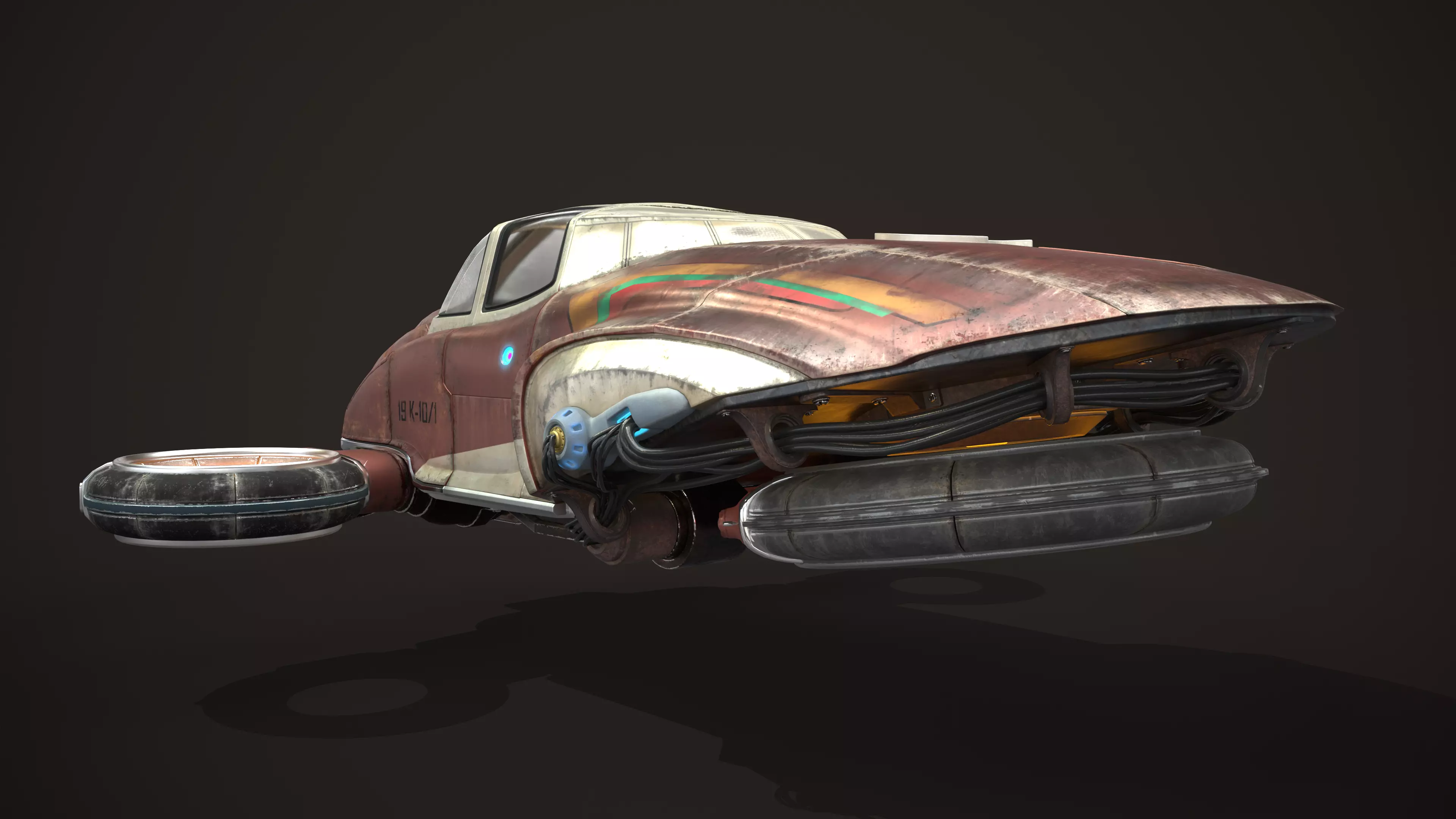 Sci-Fi Flying Machine 3D model_3