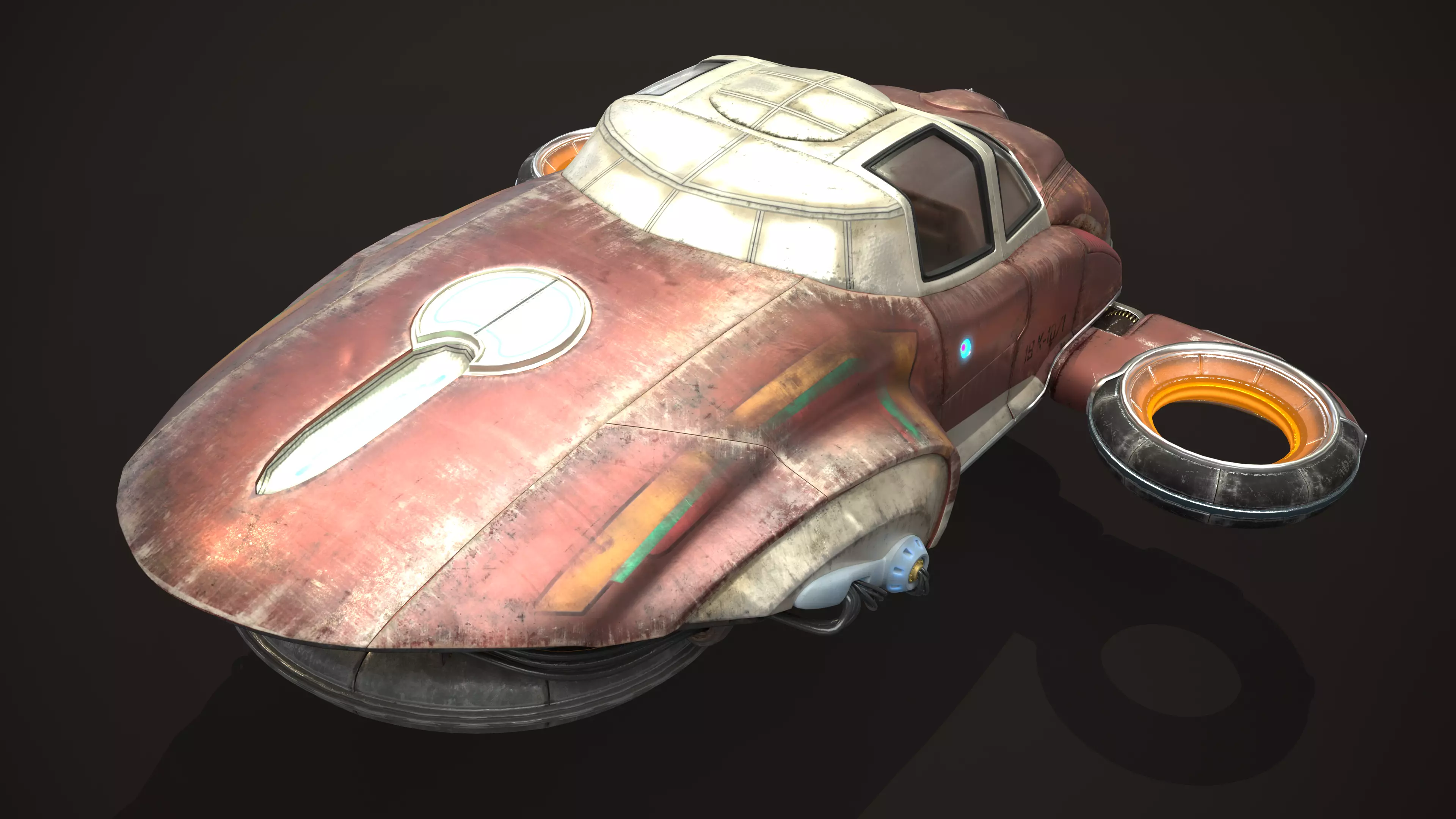 Sci-Fi Flying Machine 3D model_4