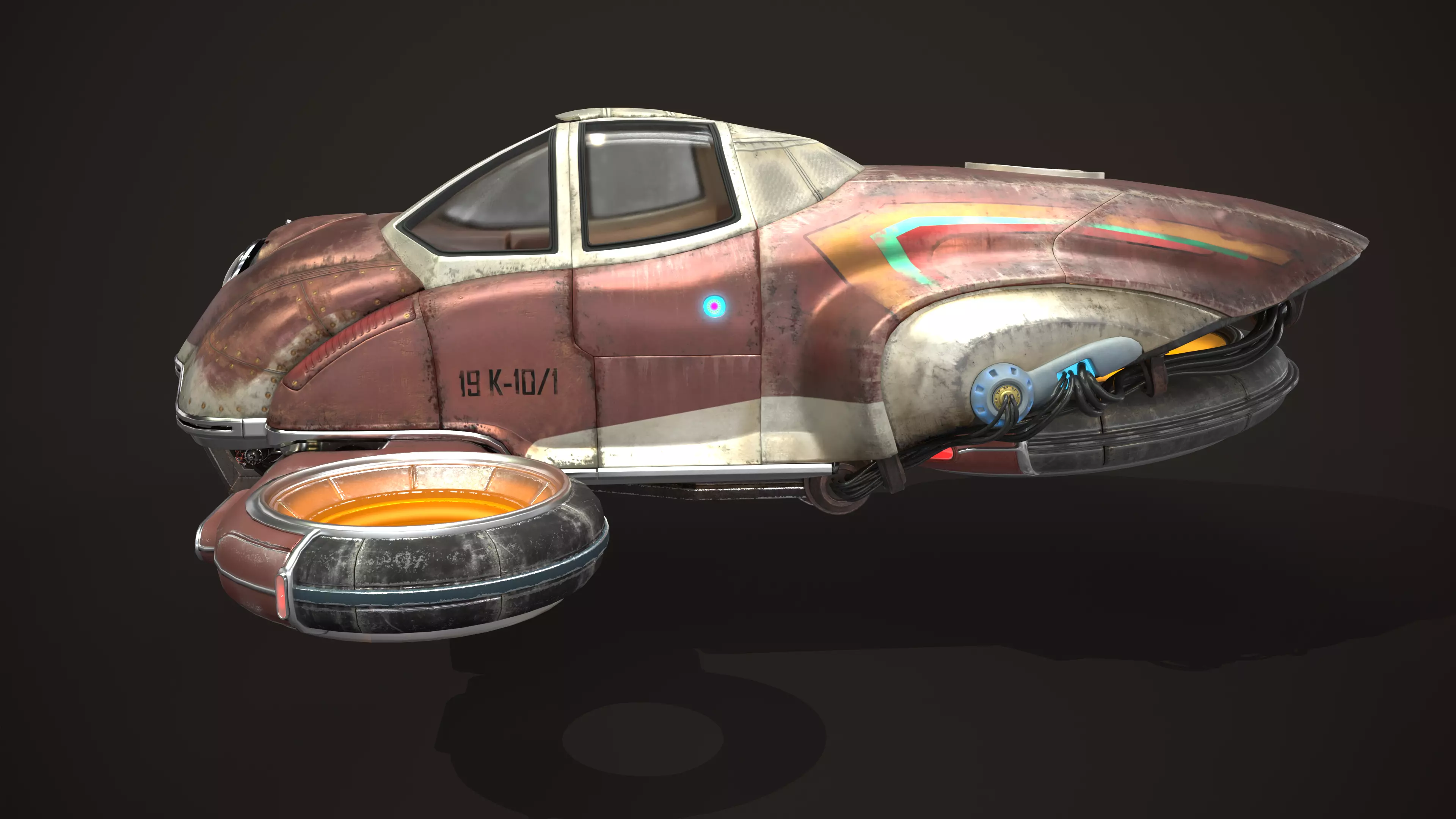 Sci-Fi Flying Machine 3D model_2