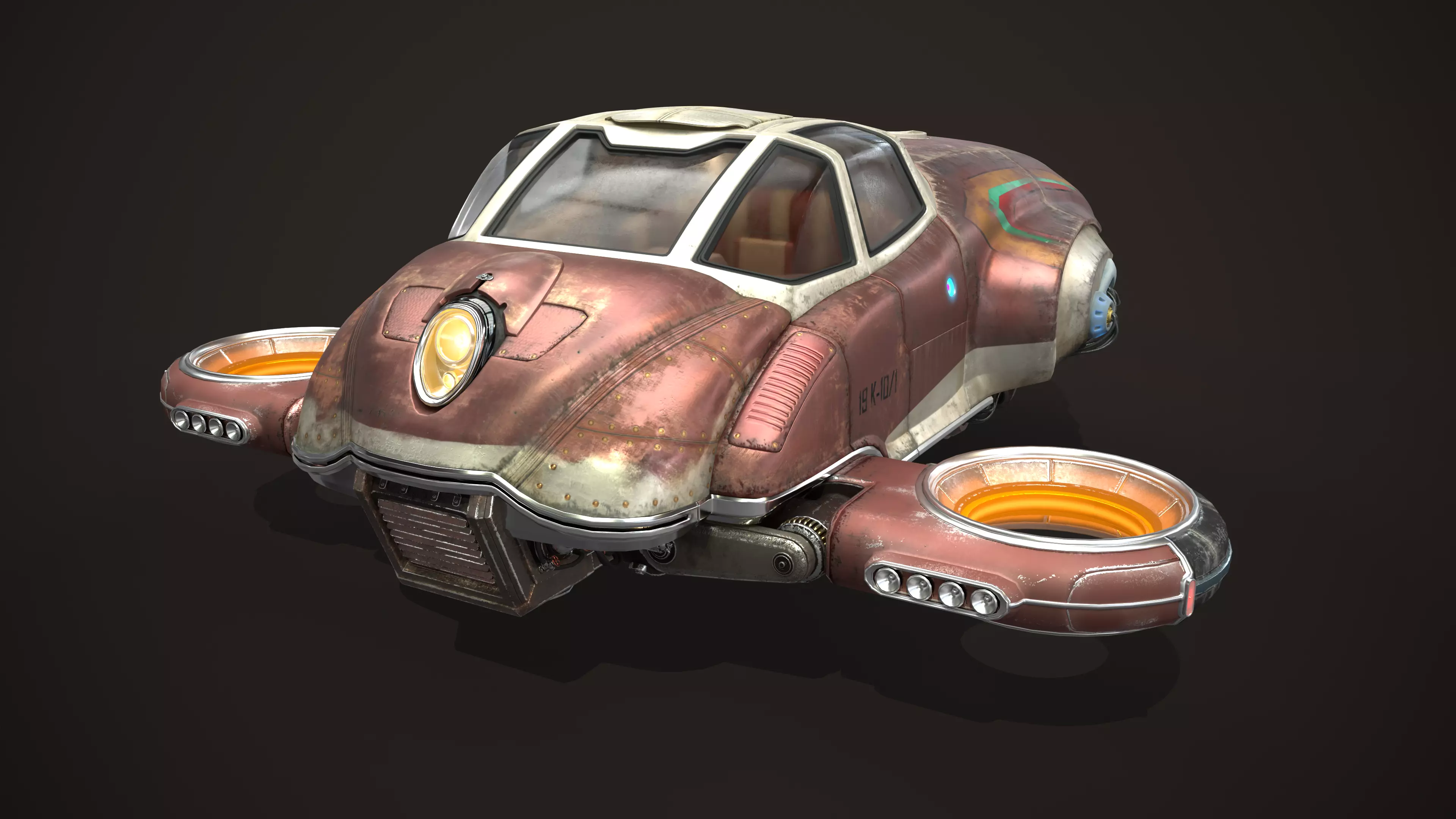 Sci-Fi Flying Machine 3D model_1