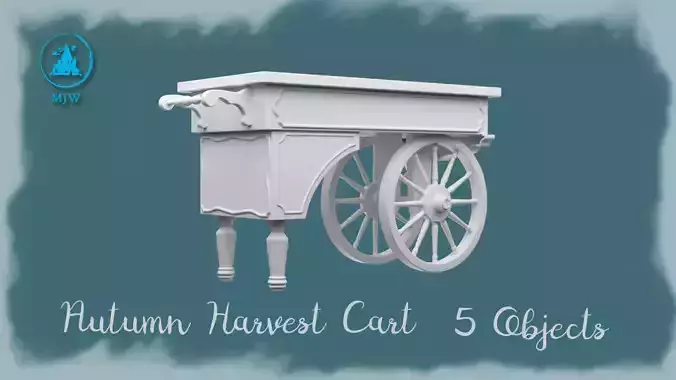 Autumn Harvest Cart Dollhouse Includes Assembly Manual 3D print model