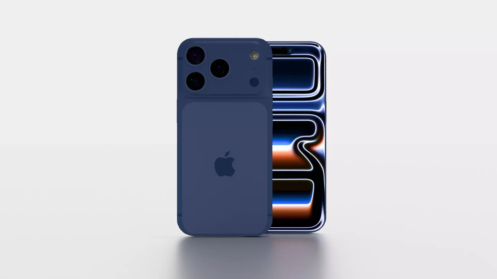 Apple iPhone 17 Pro - with All Colors Blue Orange White Low-poly 3D model_4