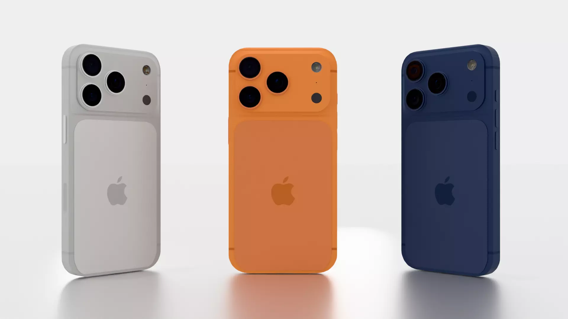 Apple iPhone 17 Pro - with All Colors Blue Orange White Low-poly 3D model_3