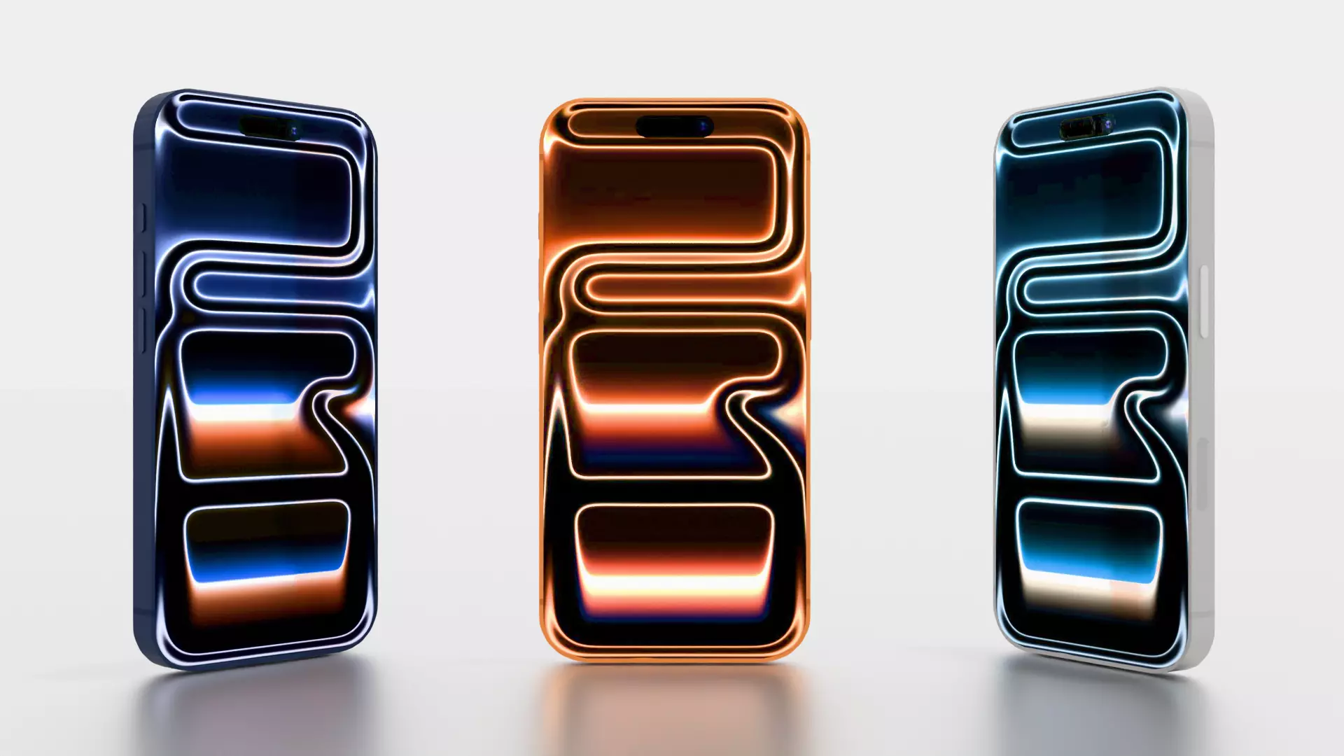 Apple iPhone 17 Pro - with All Colors Blue Orange White Low-poly 3D model_2