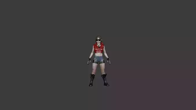 Killer Woman Dark Themed 3D Character Model
