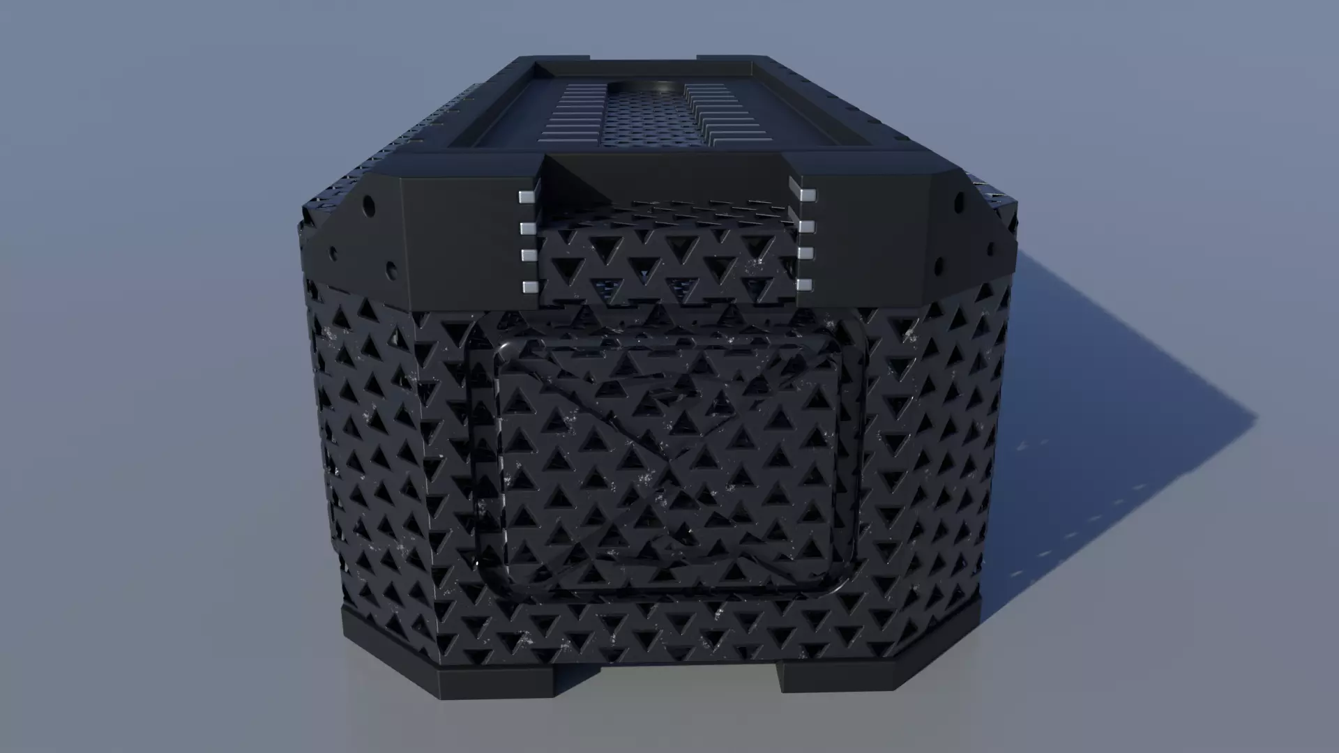 low poly hard surface box Low-poly 3D model_3