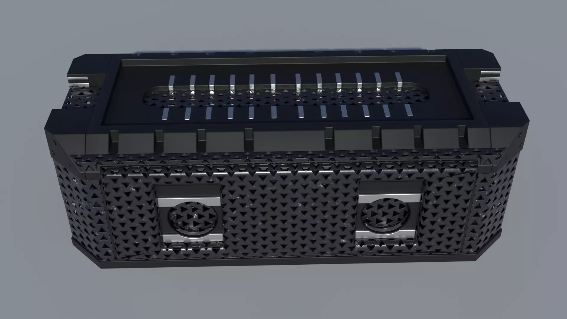 low poly hard surface box Low-poly 3D model_6