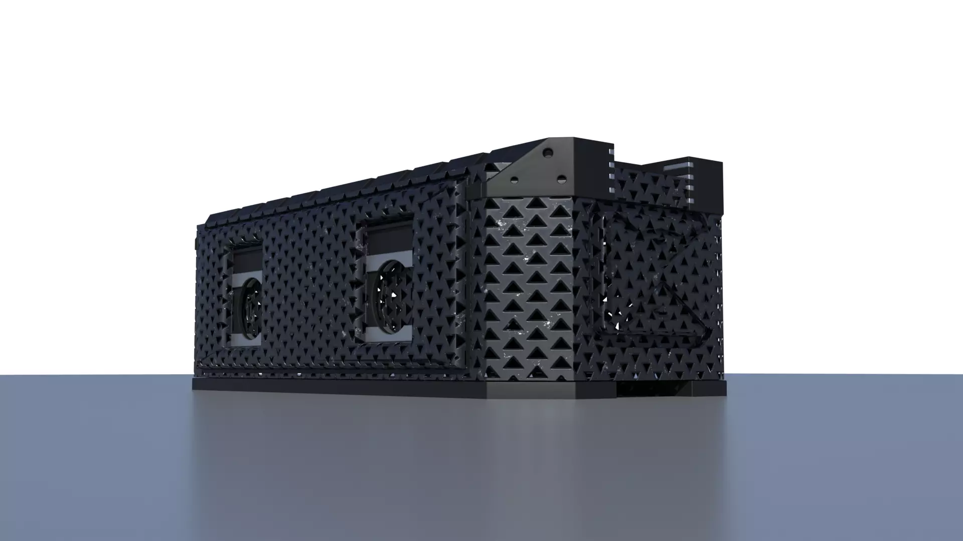 low poly hard surface box Low-poly 3D model_2