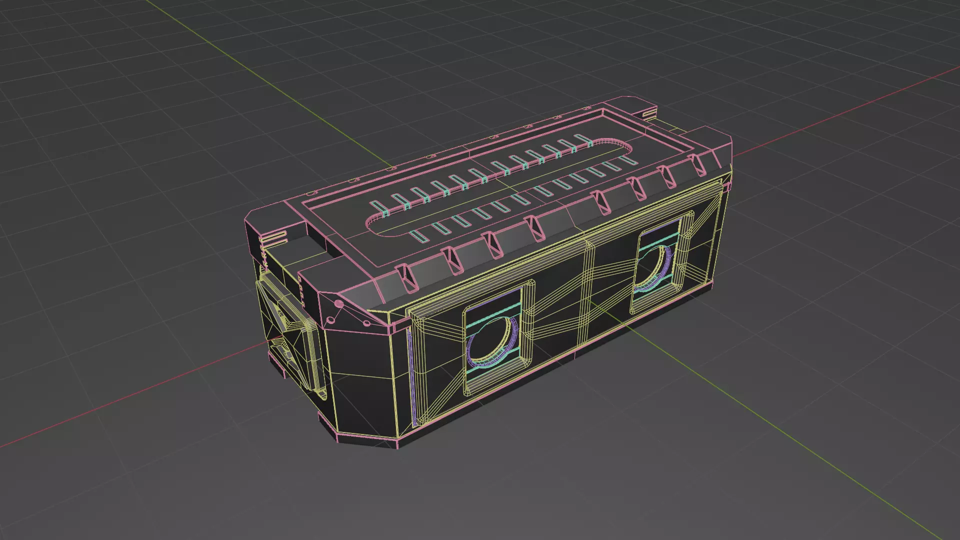 low poly hard surface box Low-poly 3D model_5