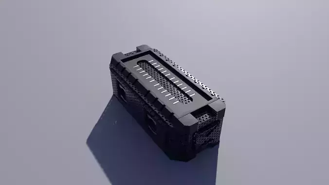 low poly hard surface box