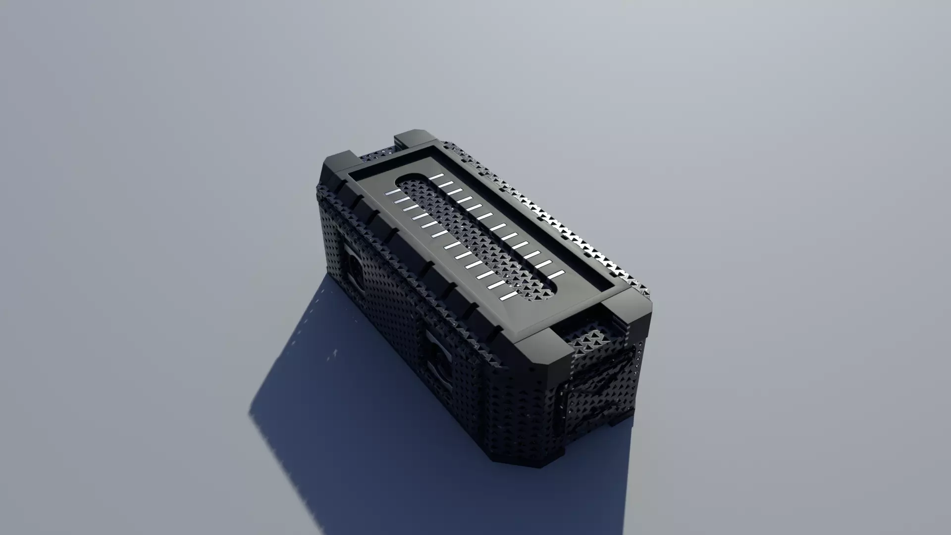 low poly hard surface box Low-poly 3D model_0