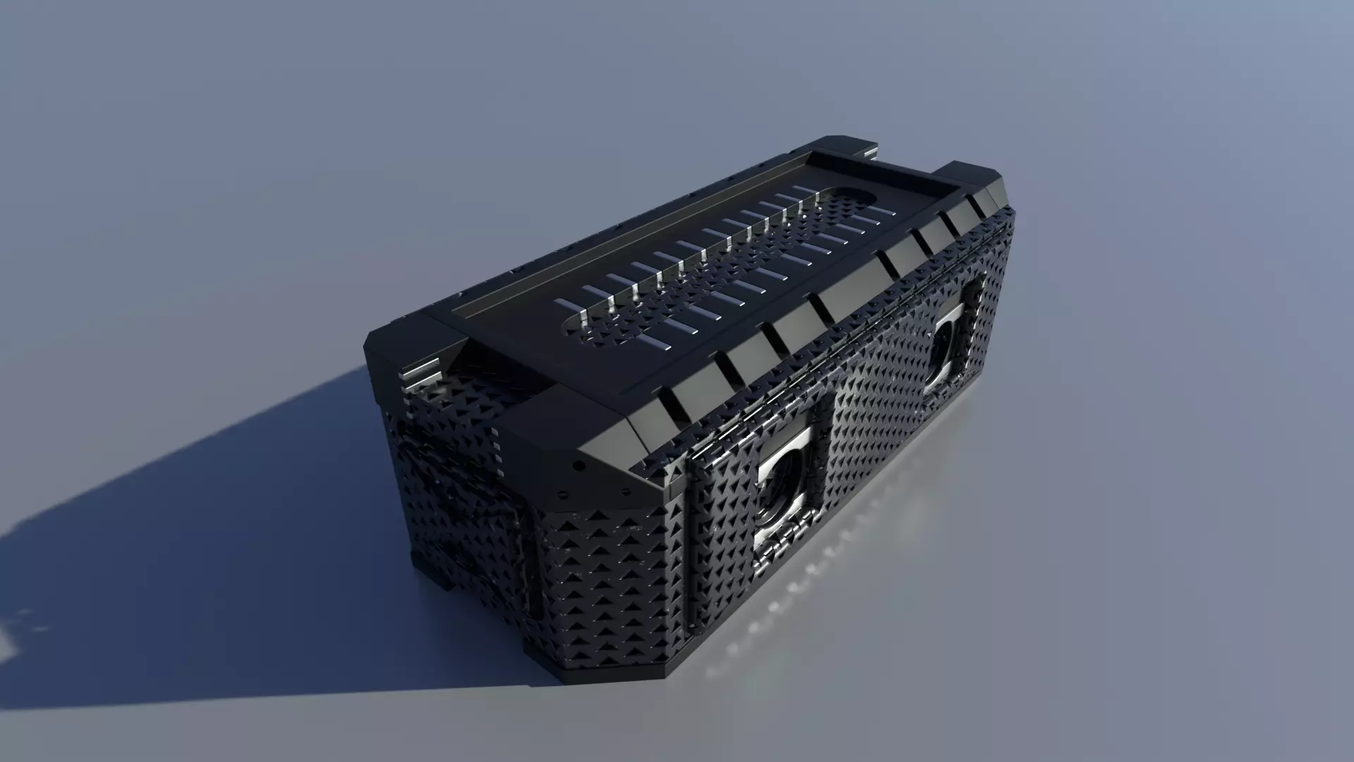 low poly hard surface box Low-poly 3D model_1