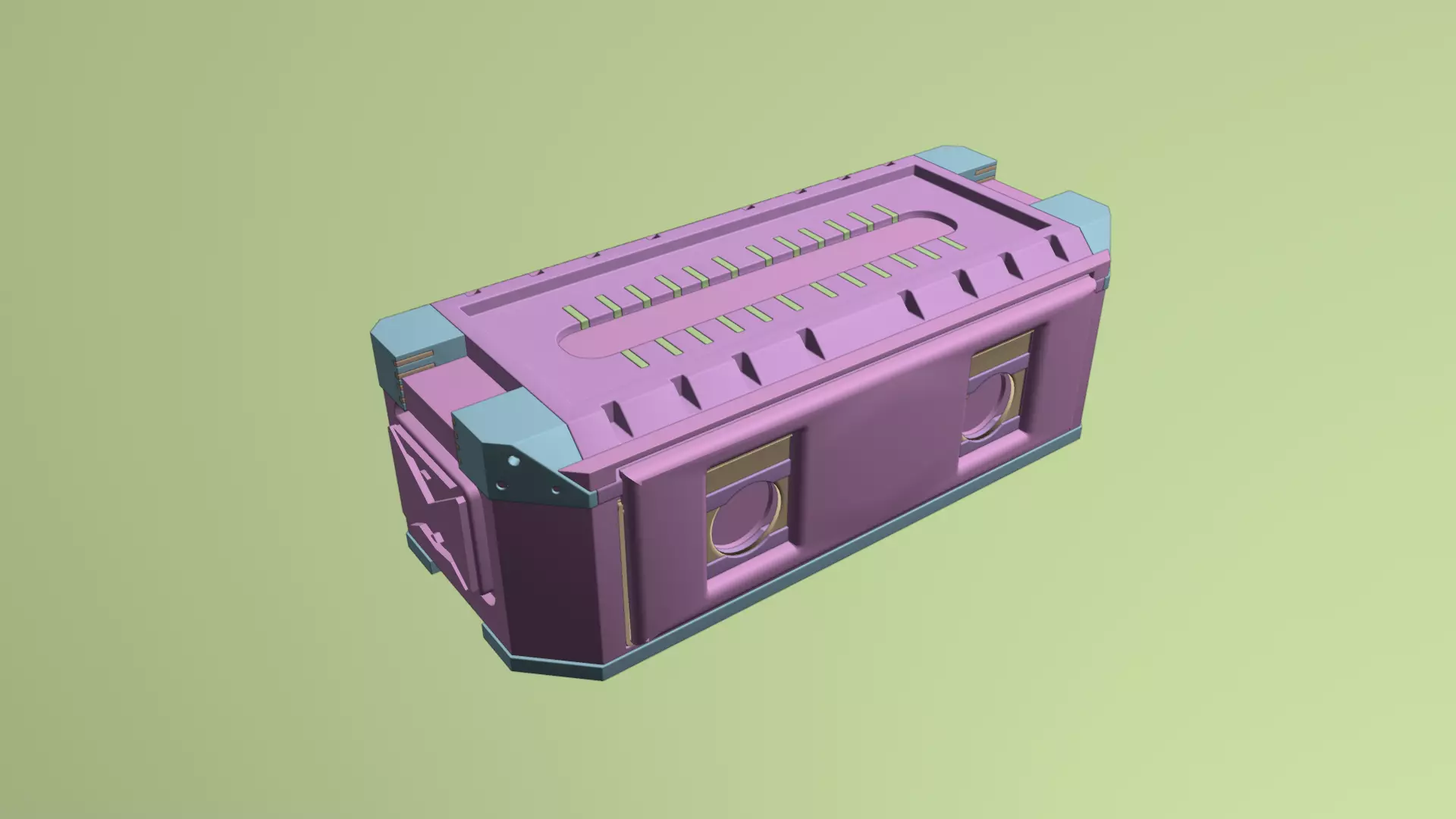 low poly hard surface box Low-poly 3D model_4