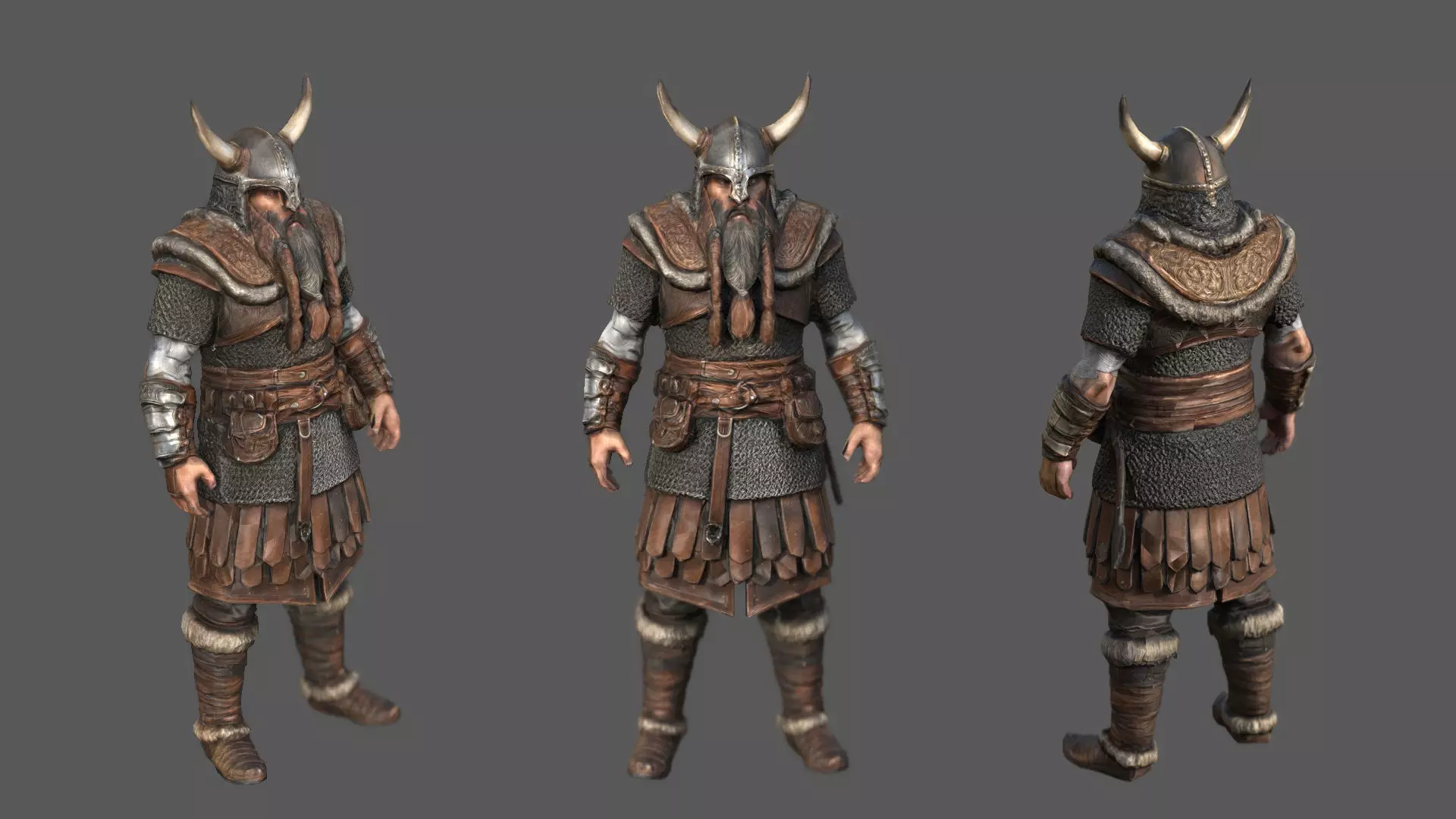 Authentic 9th Century Viking Low Poly Game Ready 3D Model 4K Low-poly 3D model