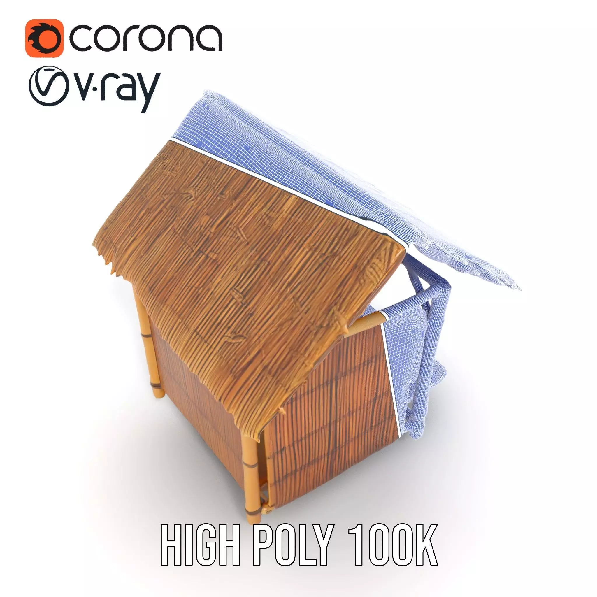 Tropical Bamboo Hut model pack Low-poly 3D model_34