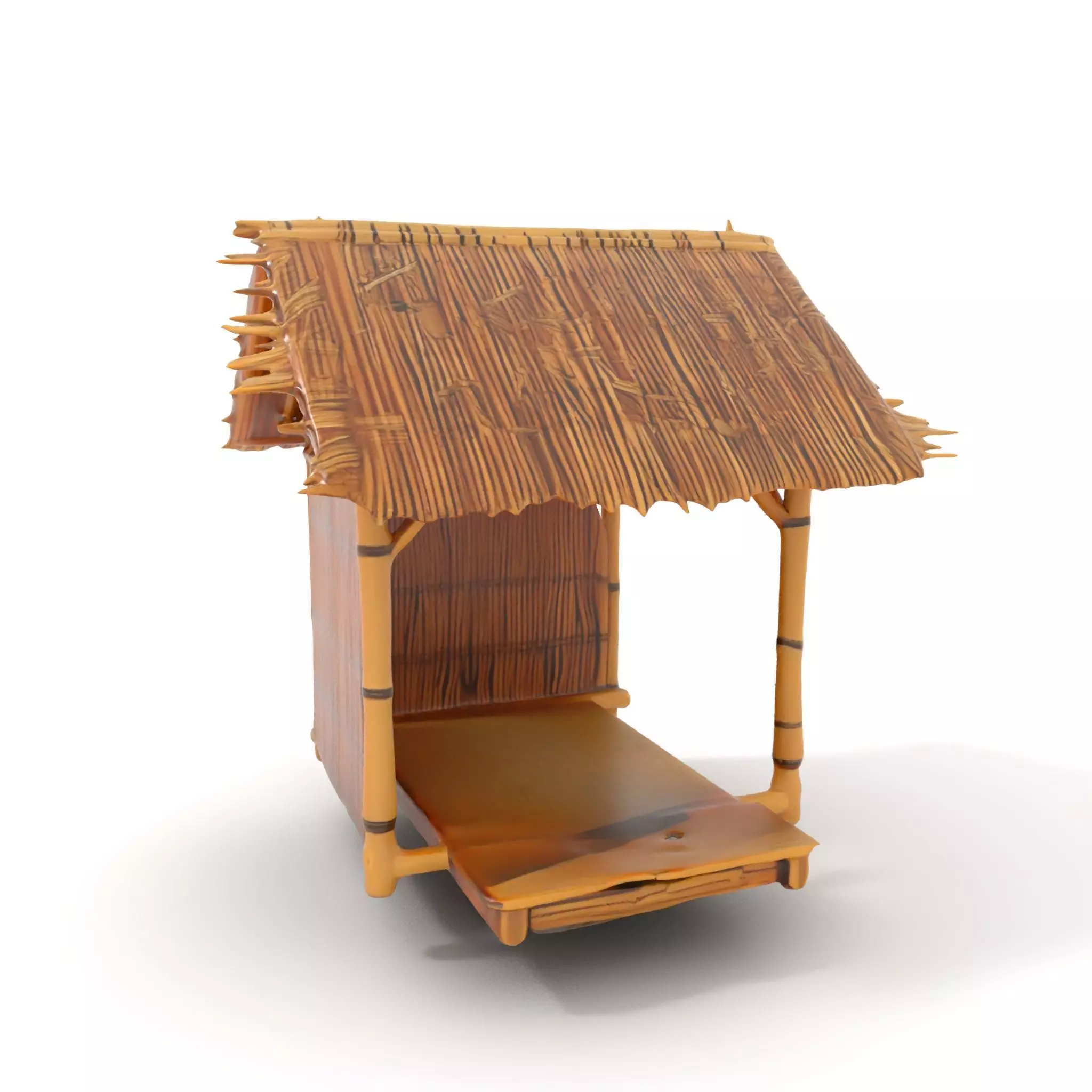 Tropical Bamboo Hut model pack Low-poly 3D model_0