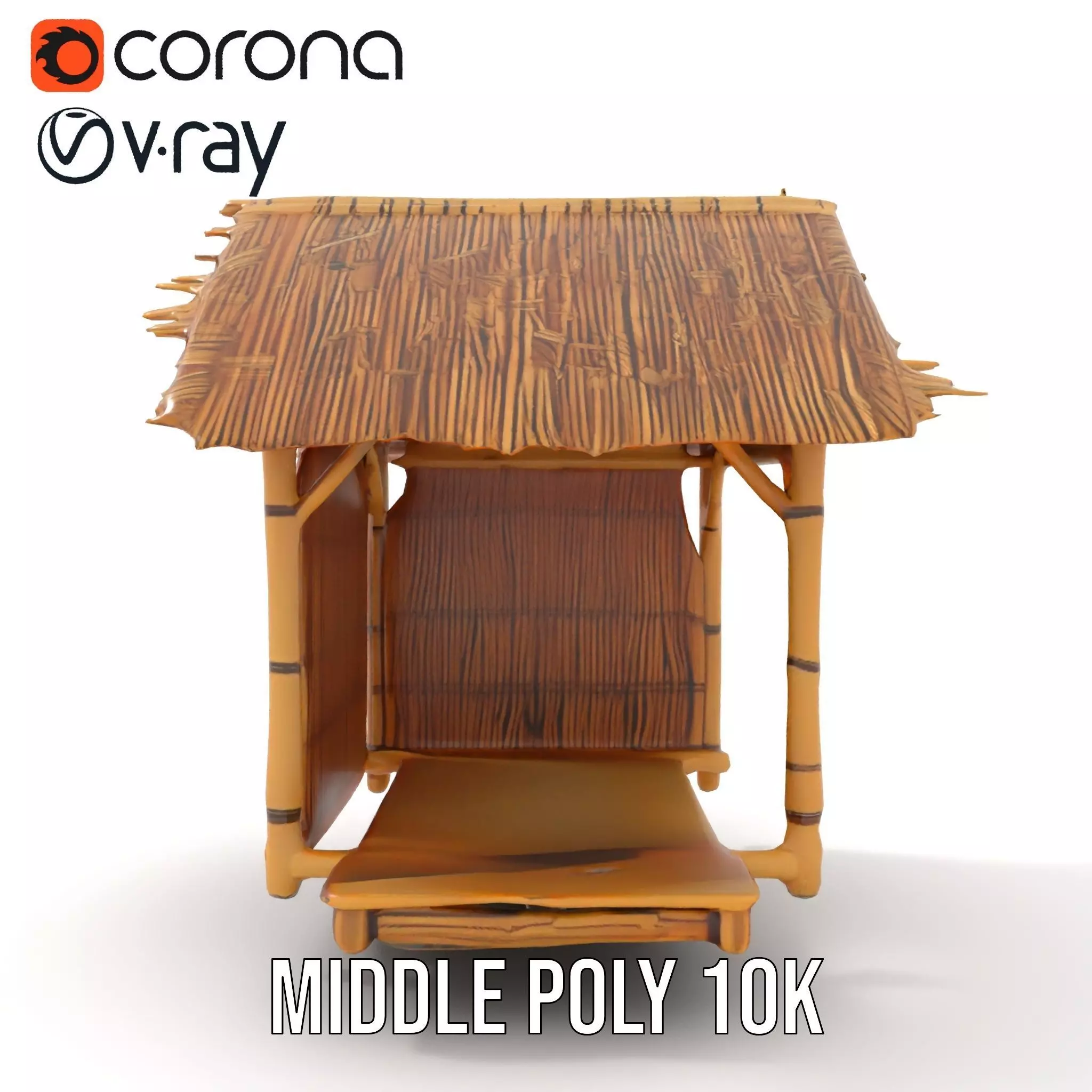 Tropical Bamboo Hut model pack Low-poly 3D model_14