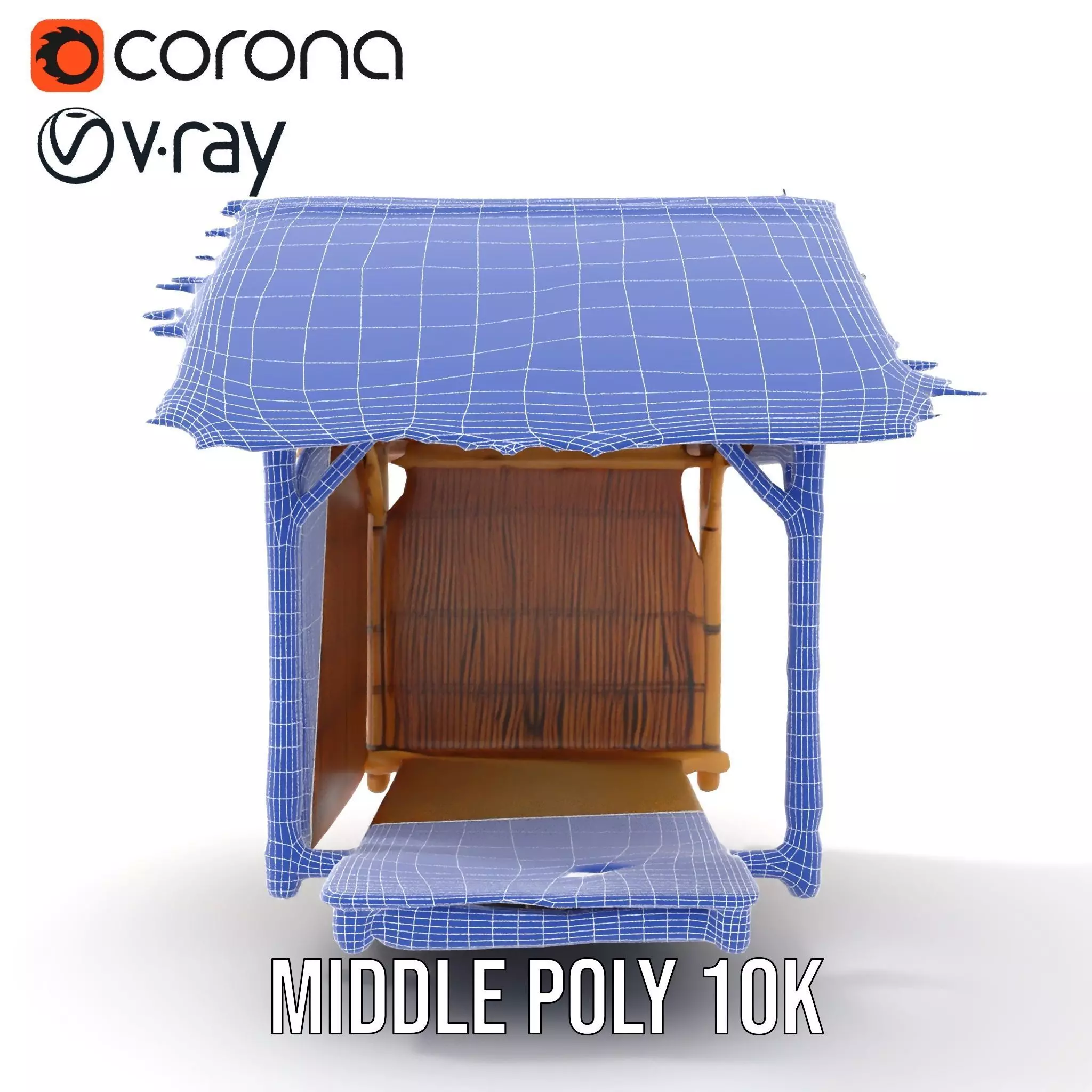 Tropical Bamboo Hut model pack Low-poly 3D model_28