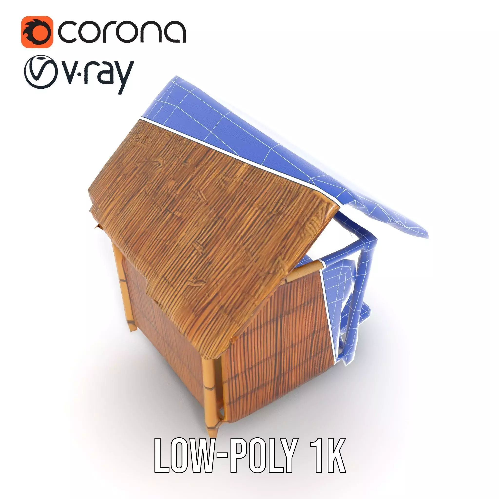 Tropical Bamboo Hut model pack Low-poly 3D model_15