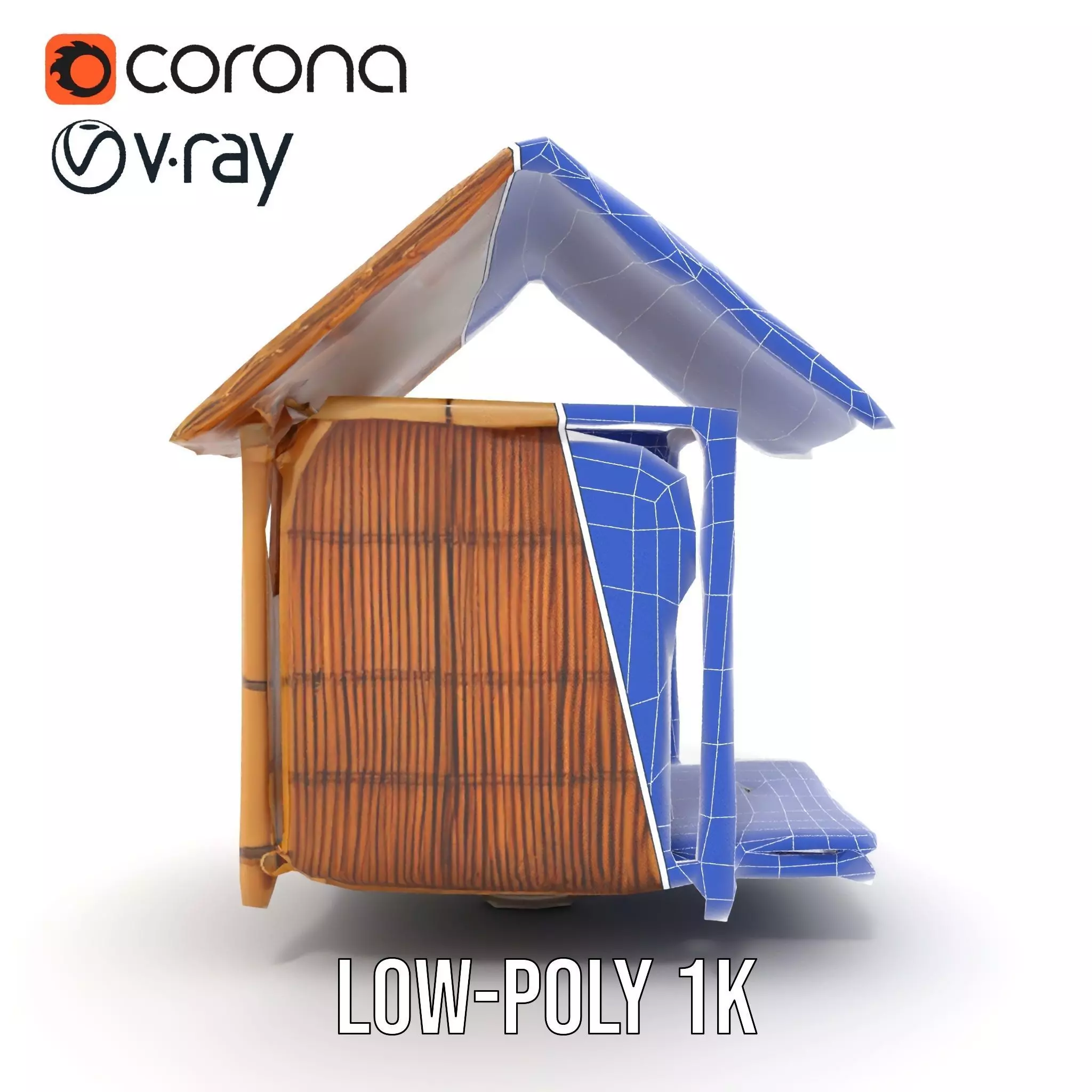 Tropical Bamboo Hut model pack Low-poly 3D model_26