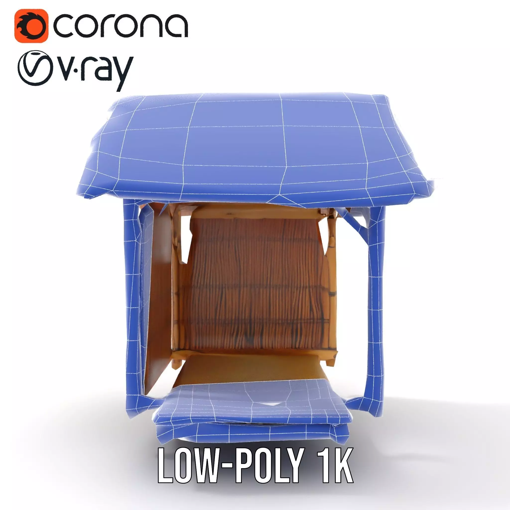 Tropical Bamboo Hut model pack Low-poly 3D model_18