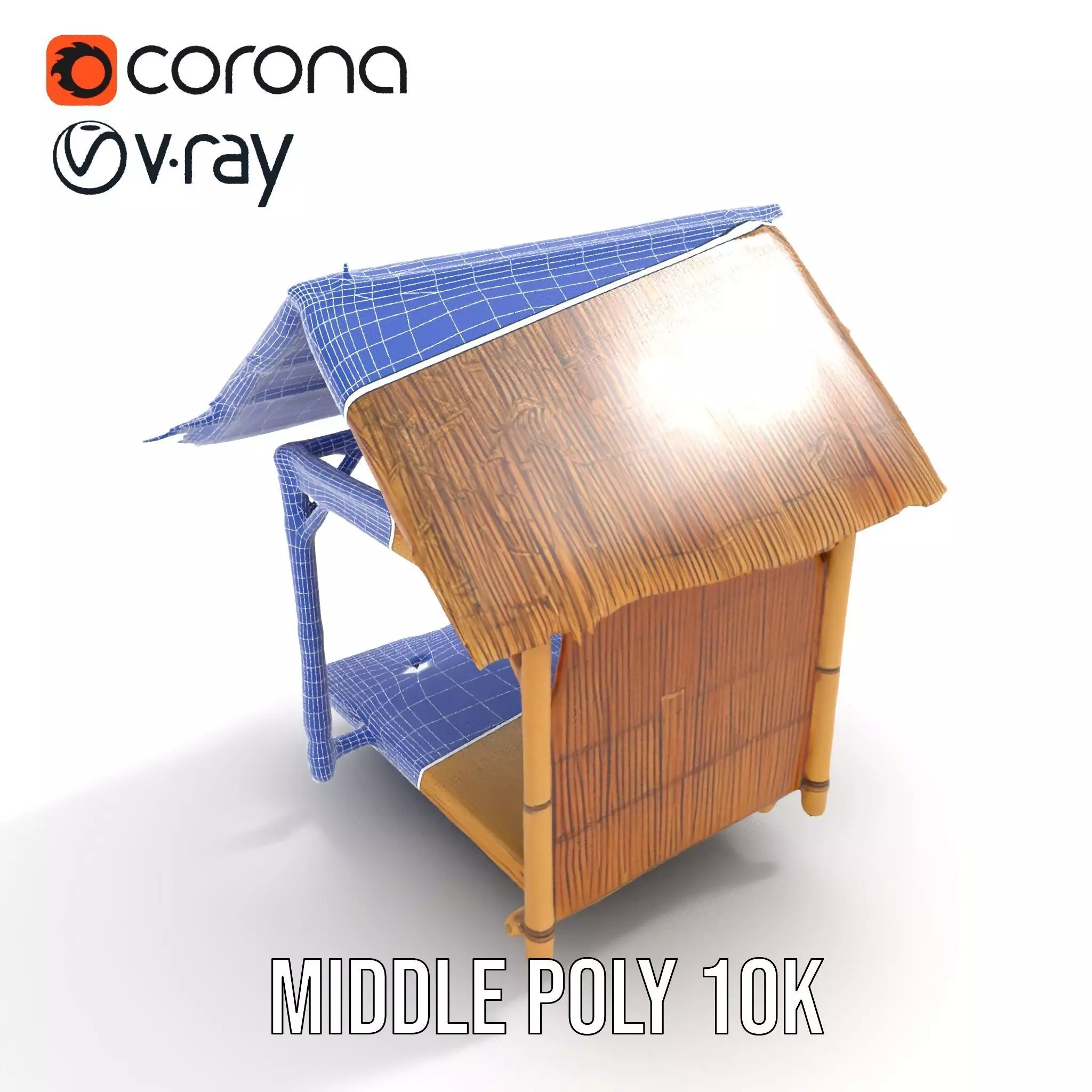 Tropical Bamboo Hut model pack Low-poly 3D model_31