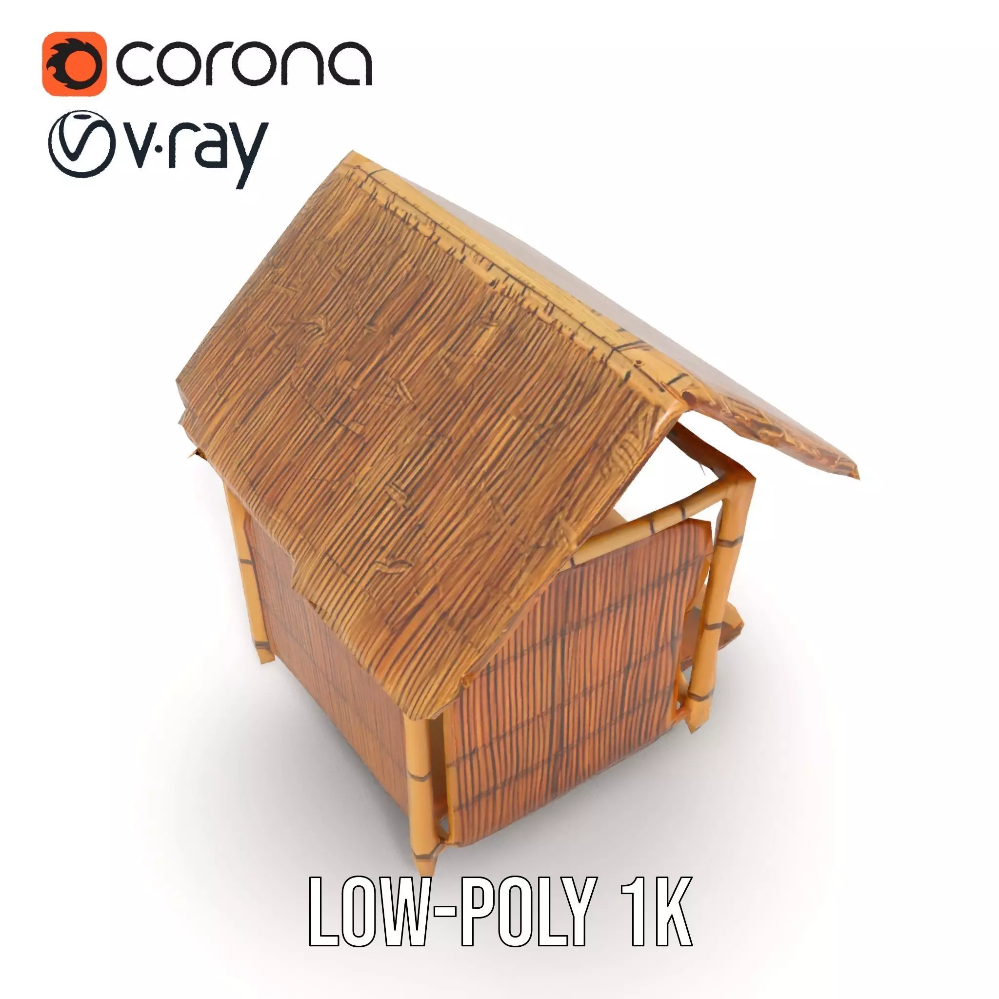 Tropical Bamboo Hut model pack Low-poly 3D model_23