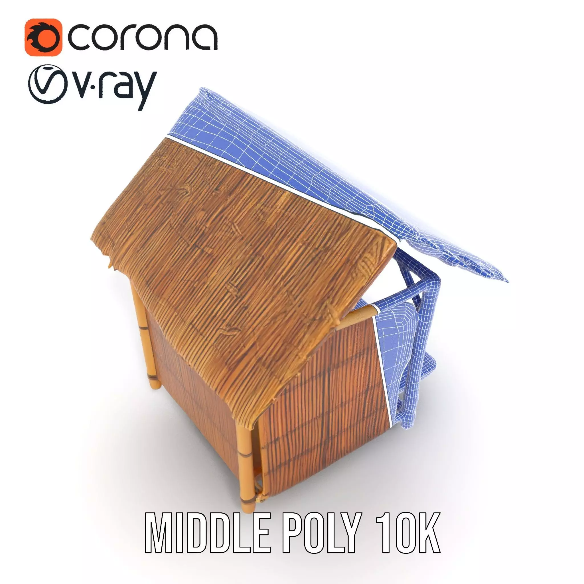 Tropical Bamboo Hut model pack Low-poly 3D model_22