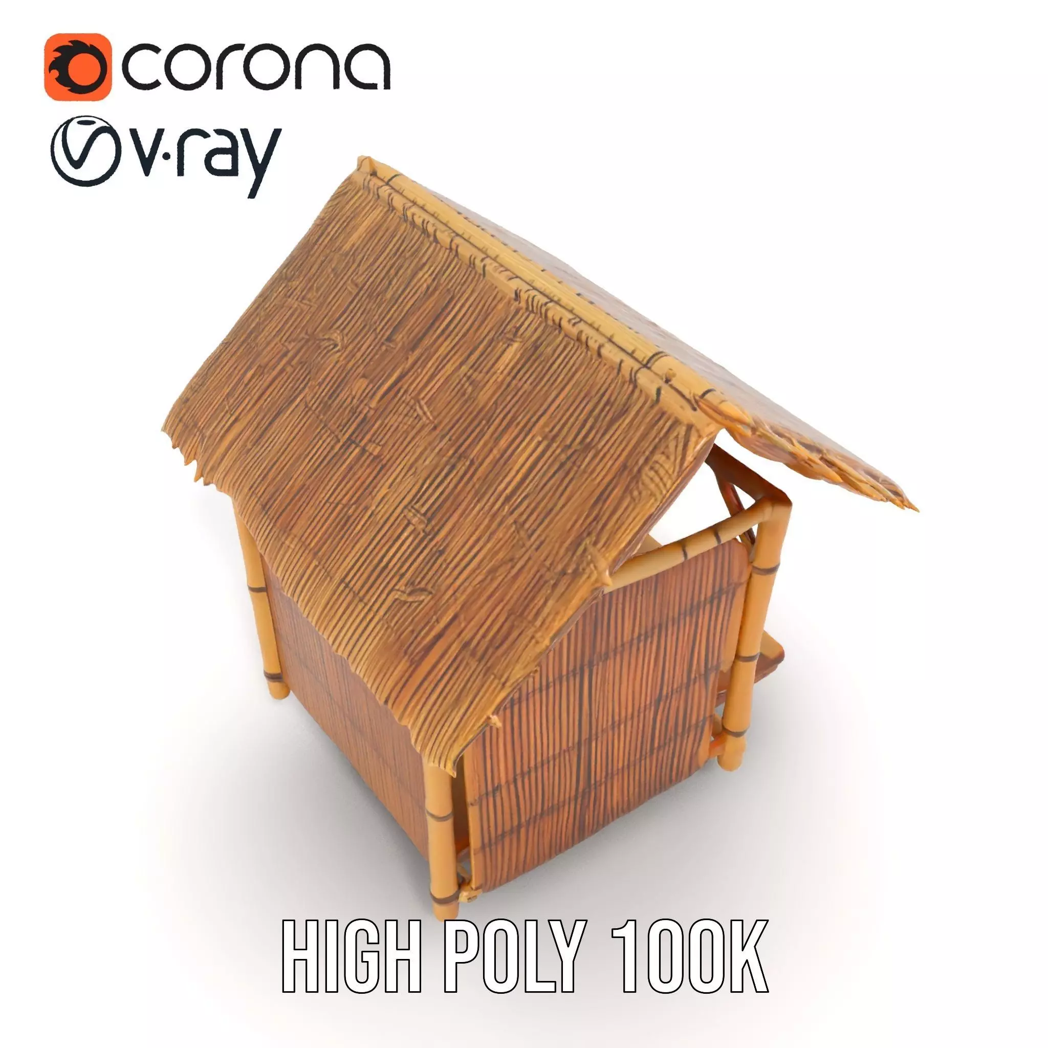 Tropical Bamboo Hut model pack Low-poly 3D model_21