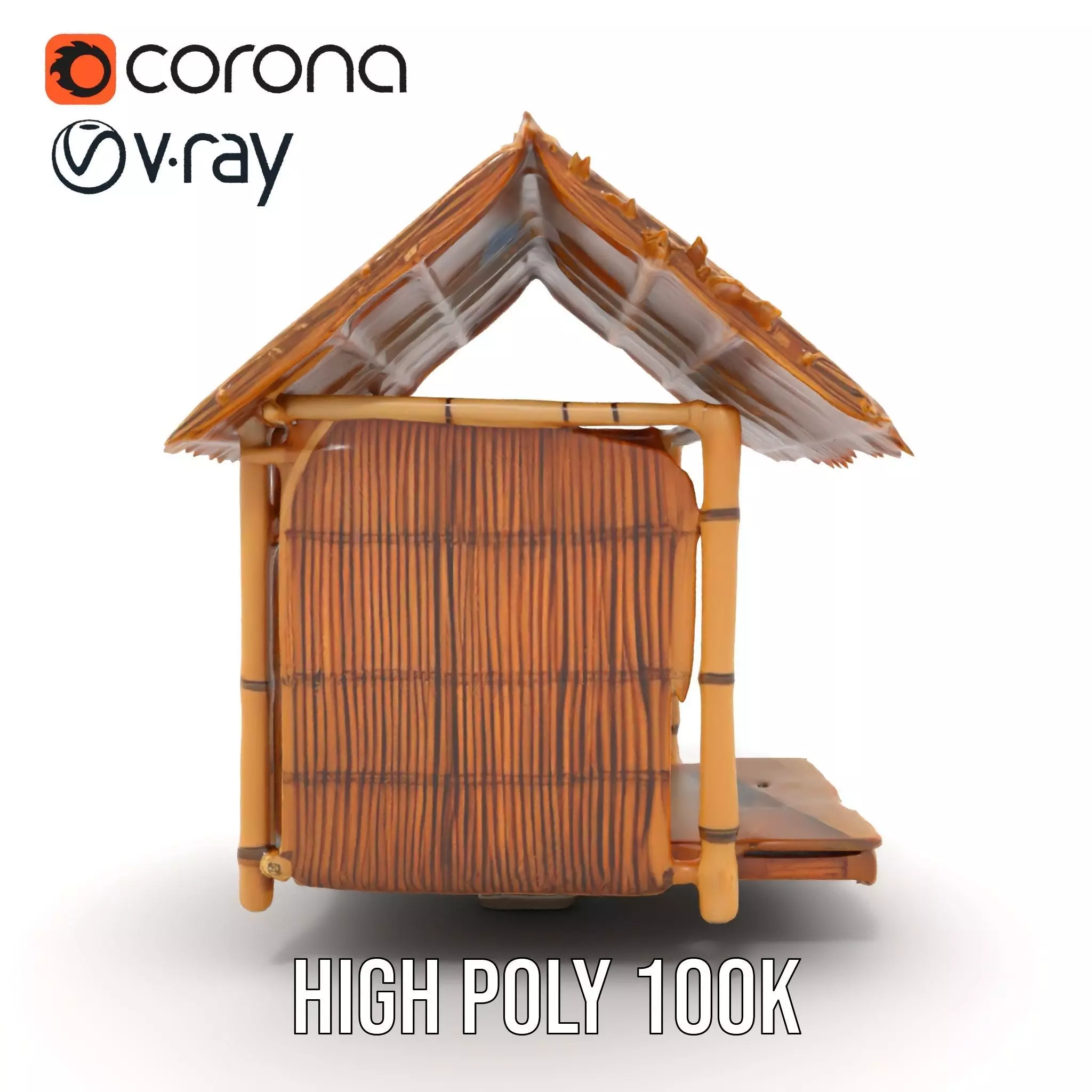Tropical Bamboo Hut model pack Low-poly 3D model_27