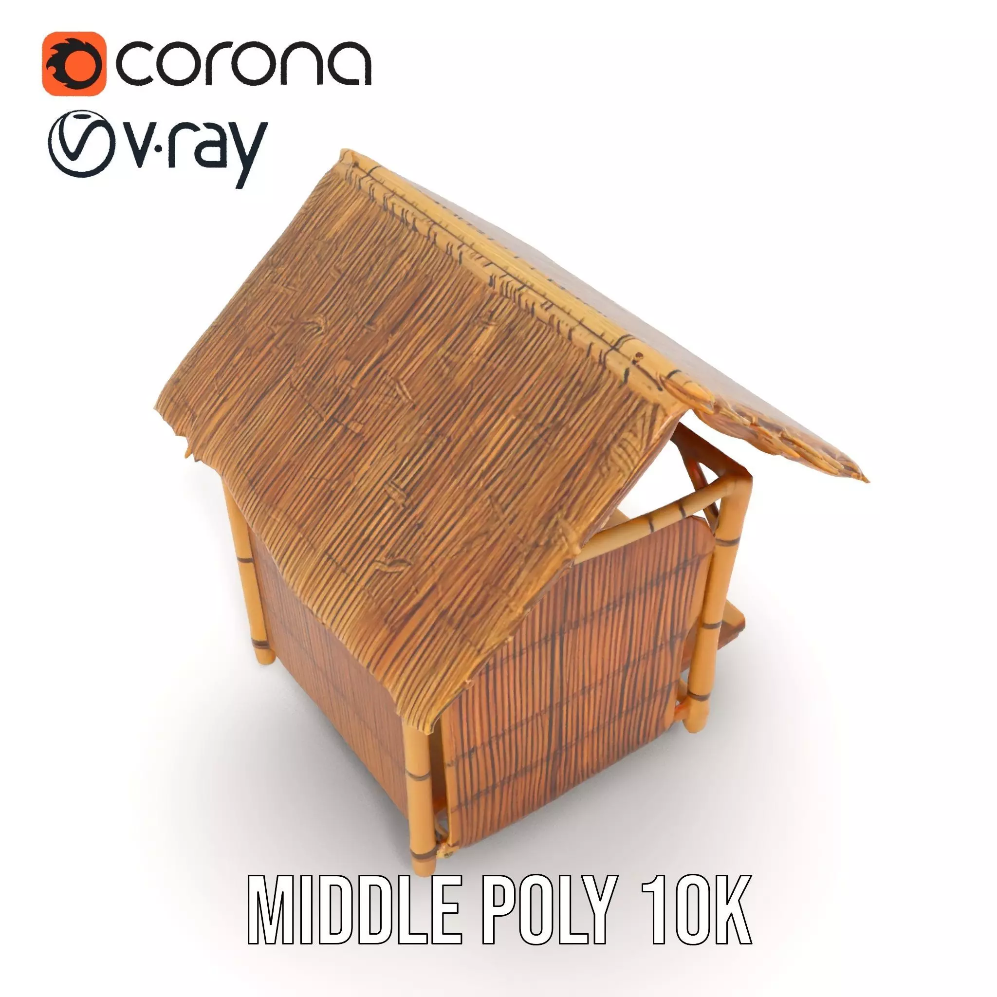 Tropical Bamboo Hut model pack Low-poly 3D model_7