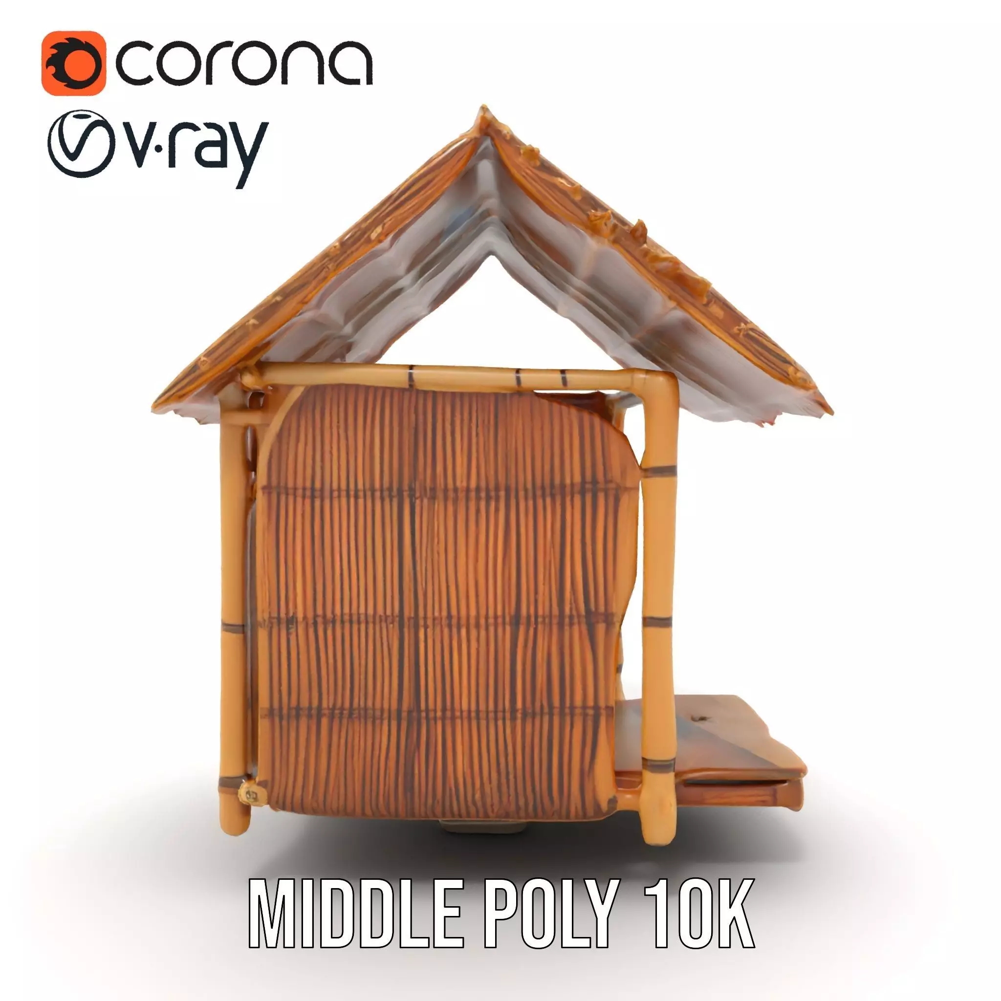 Tropical Bamboo Hut model pack Low-poly 3D model_19