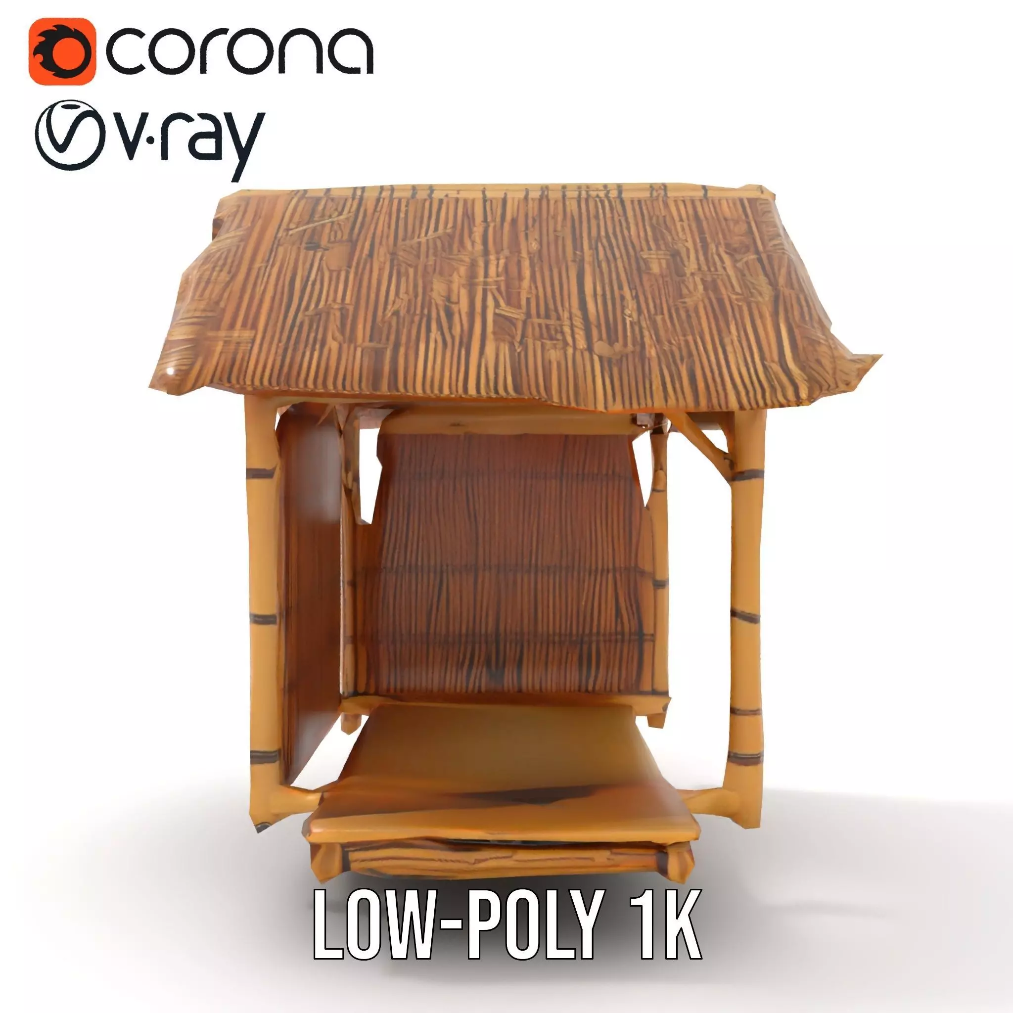 Tropical Bamboo Hut model pack Low-poly 3D model_29