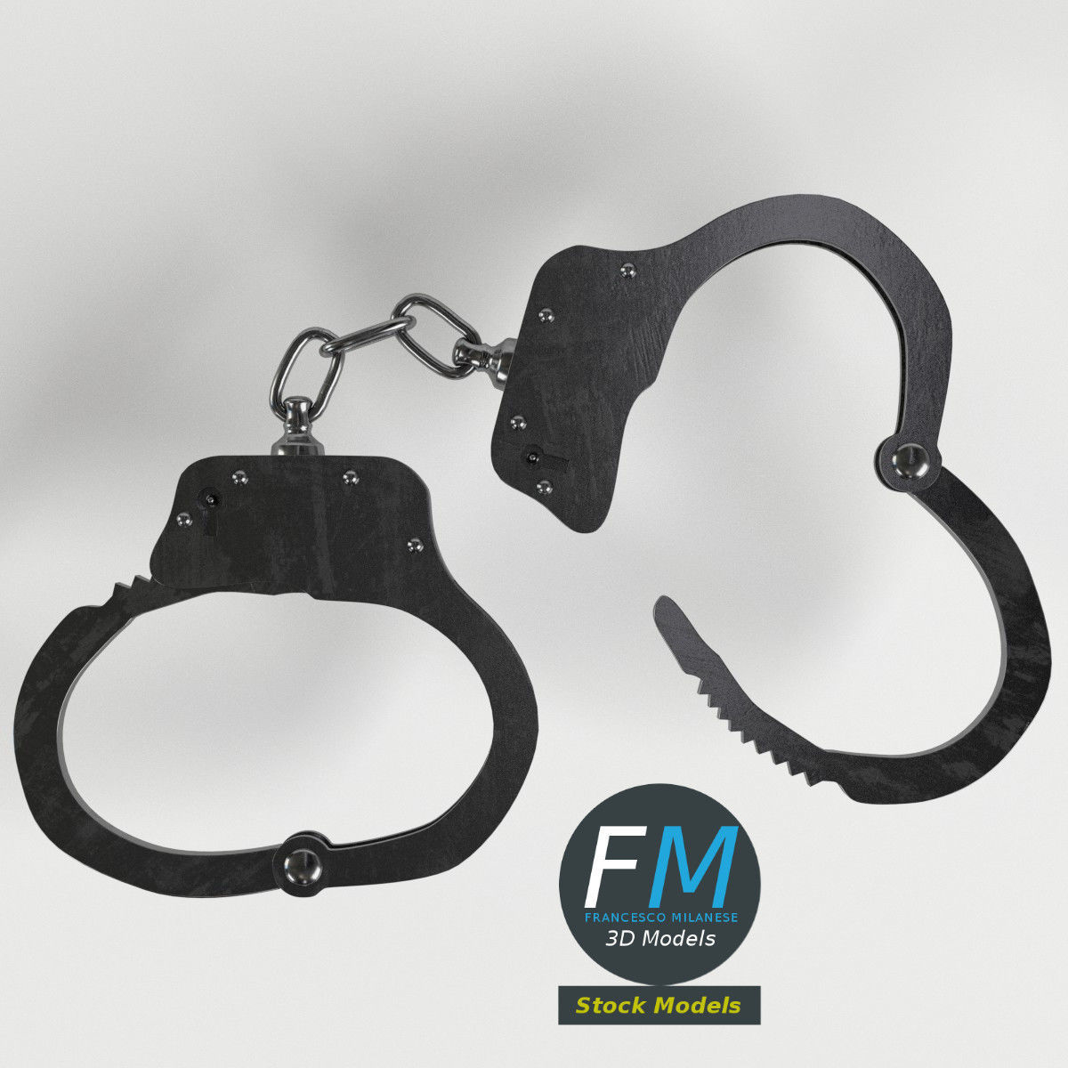 Openable handcuffs 3D model_6