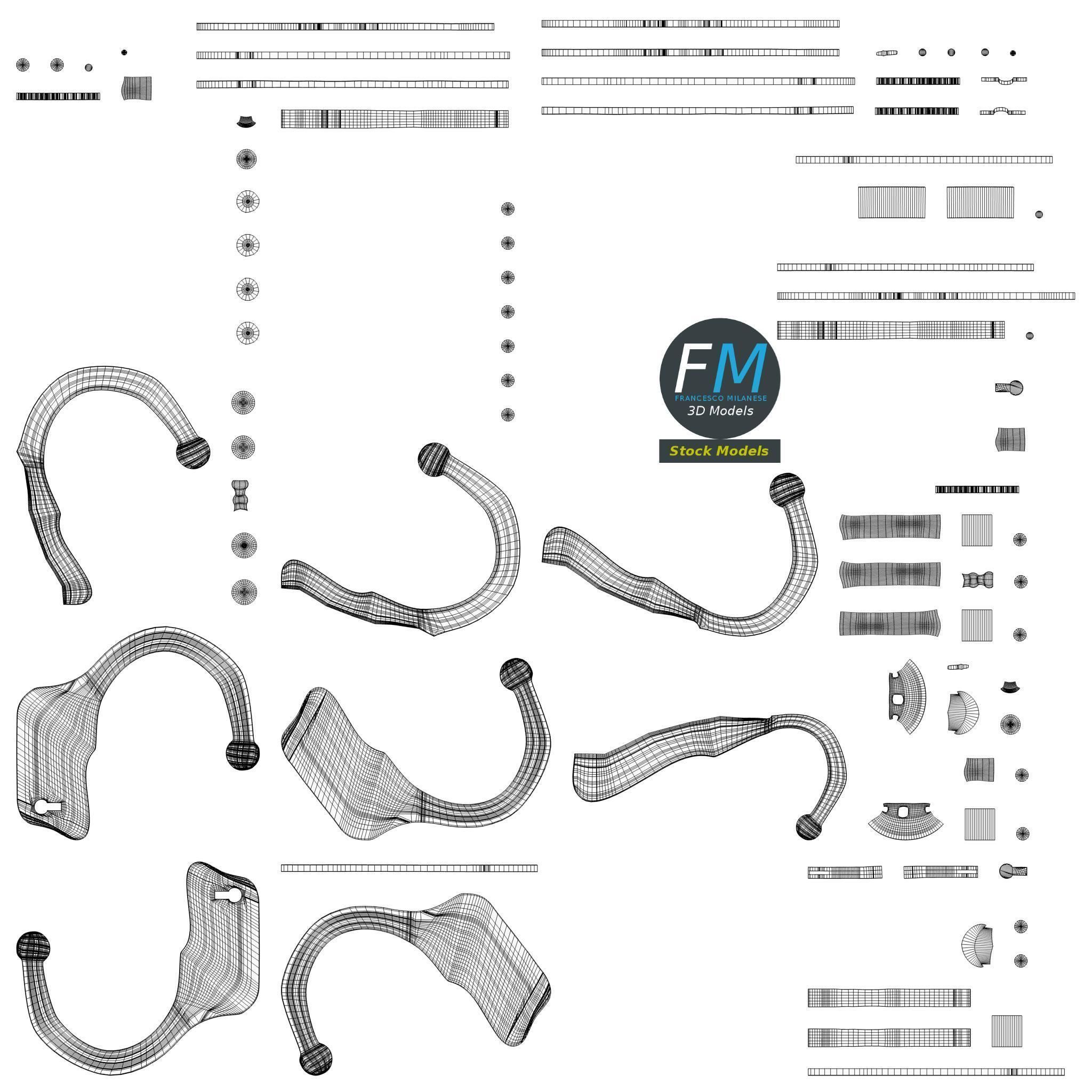 Openable handcuffs 3D model_11