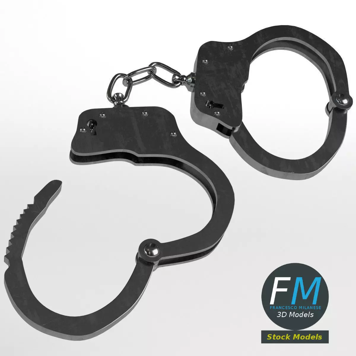 Openable handcuffs 3D model_0