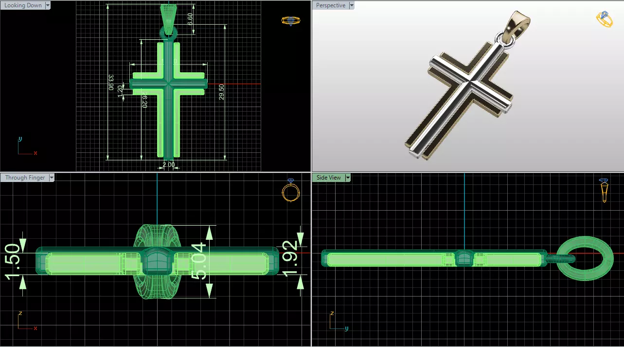 Cross Pendant 3D print model_7