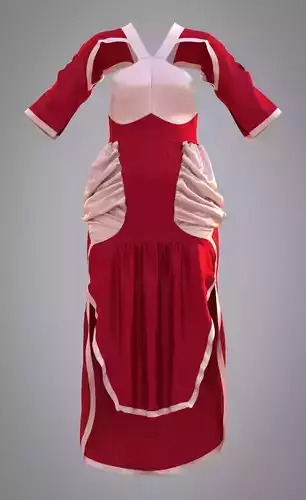 3D High-Low Tiered Ruffle Dress