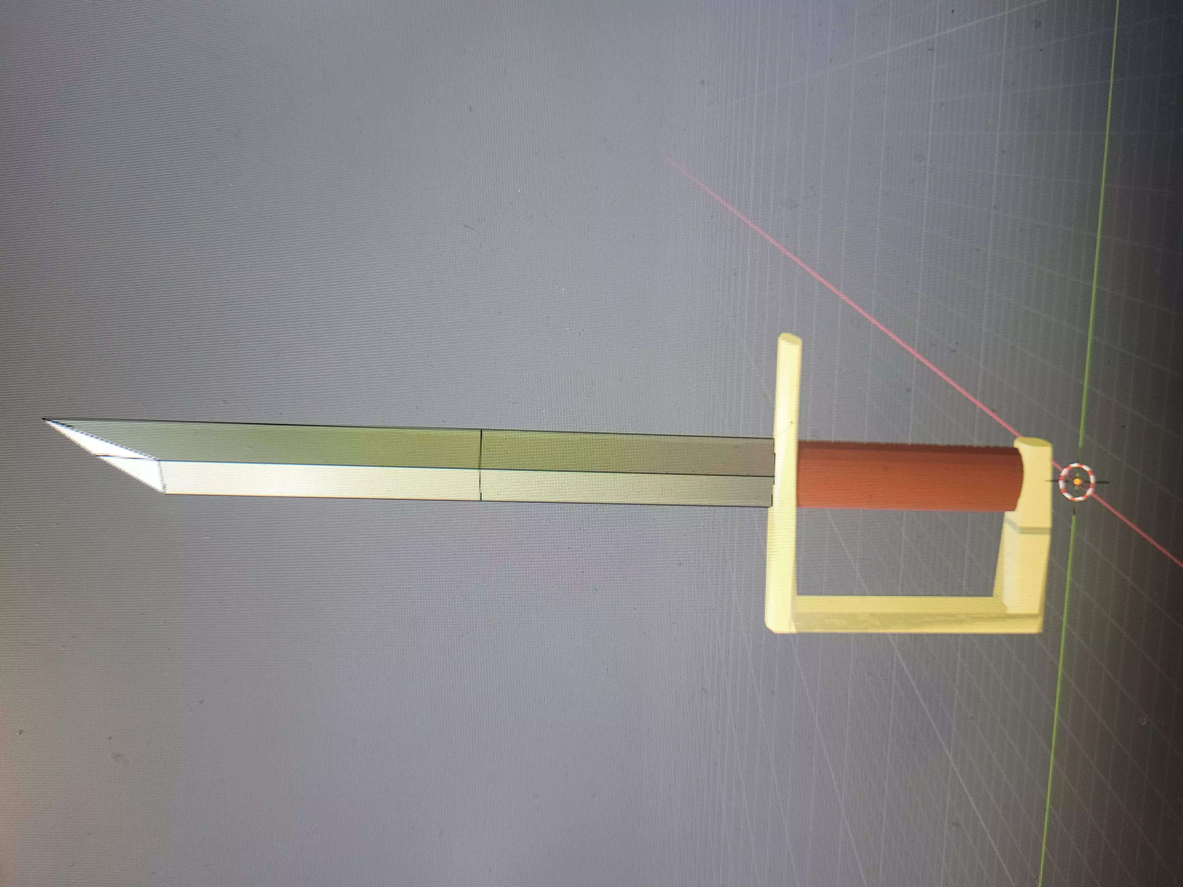 tanto style dagger Low-poly 3D model_0