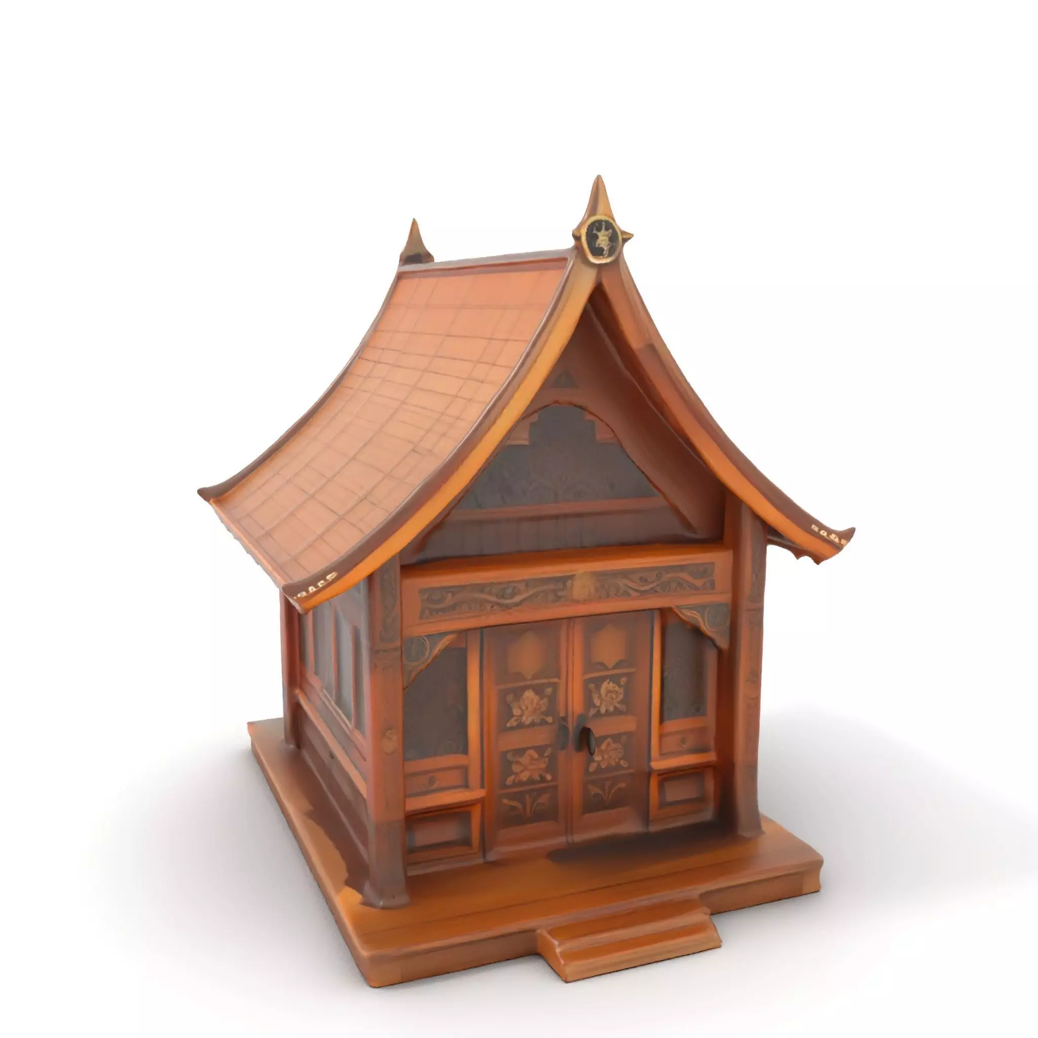 Ornate Wooden Pavilion model pack Low-poly 3D model_0
