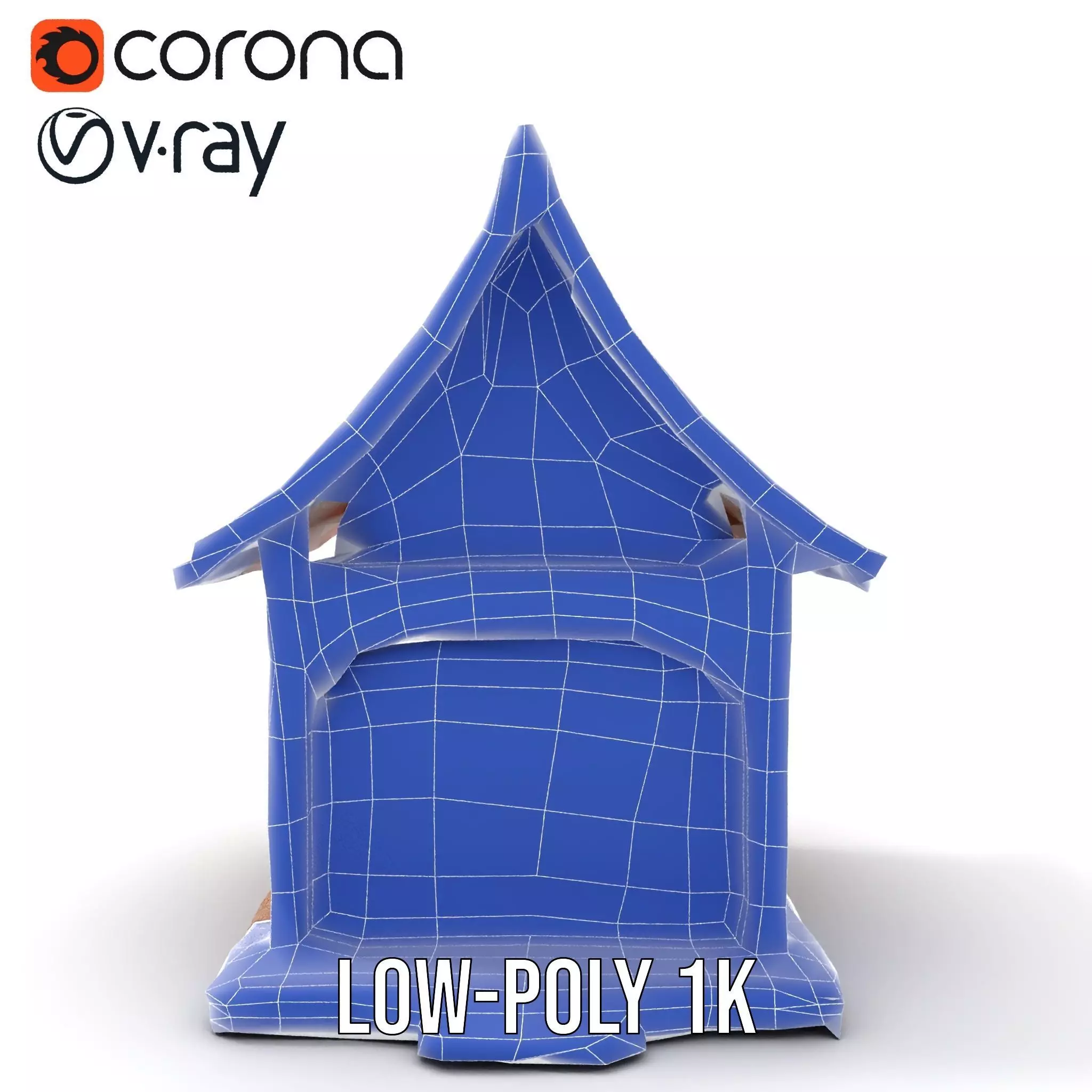 Ornate Wooden Pavilion model pack Low-poly 3D model_29